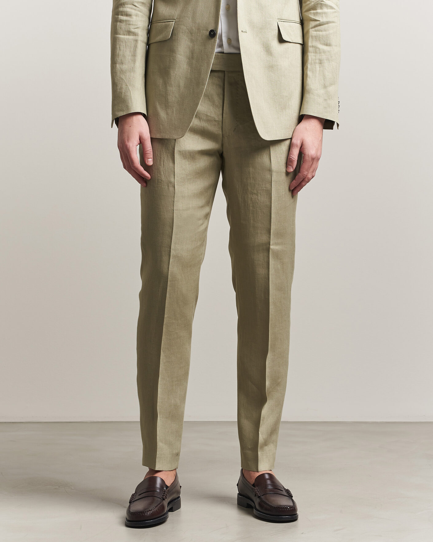Uomini | Pantaloni | Tiger of Sweden | Tenuta Linen Suit Trousers Mole