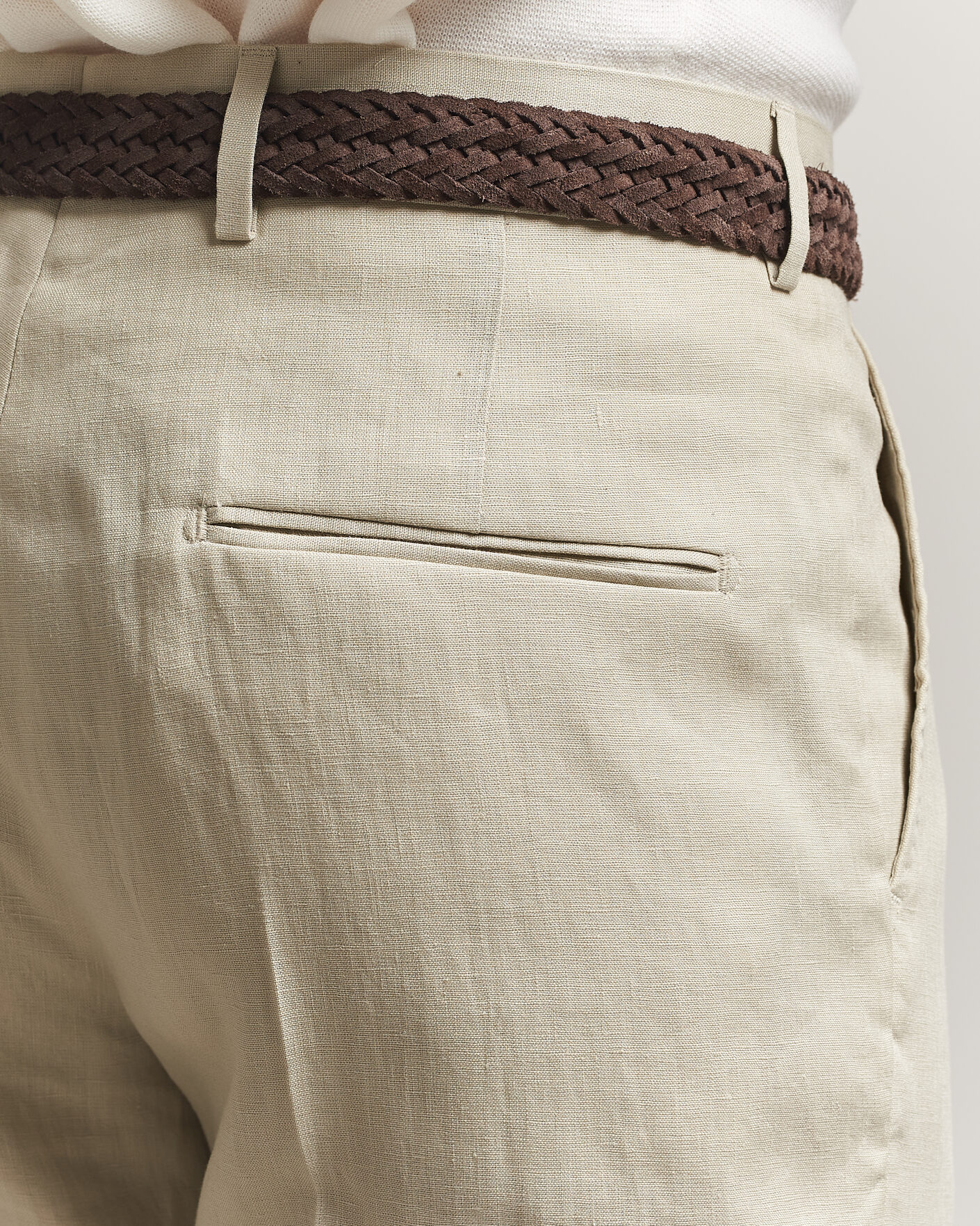 Uomini | Pantaloni | Tiger of Sweden | Tenuta Linen Suit Trousers Cream Sand
