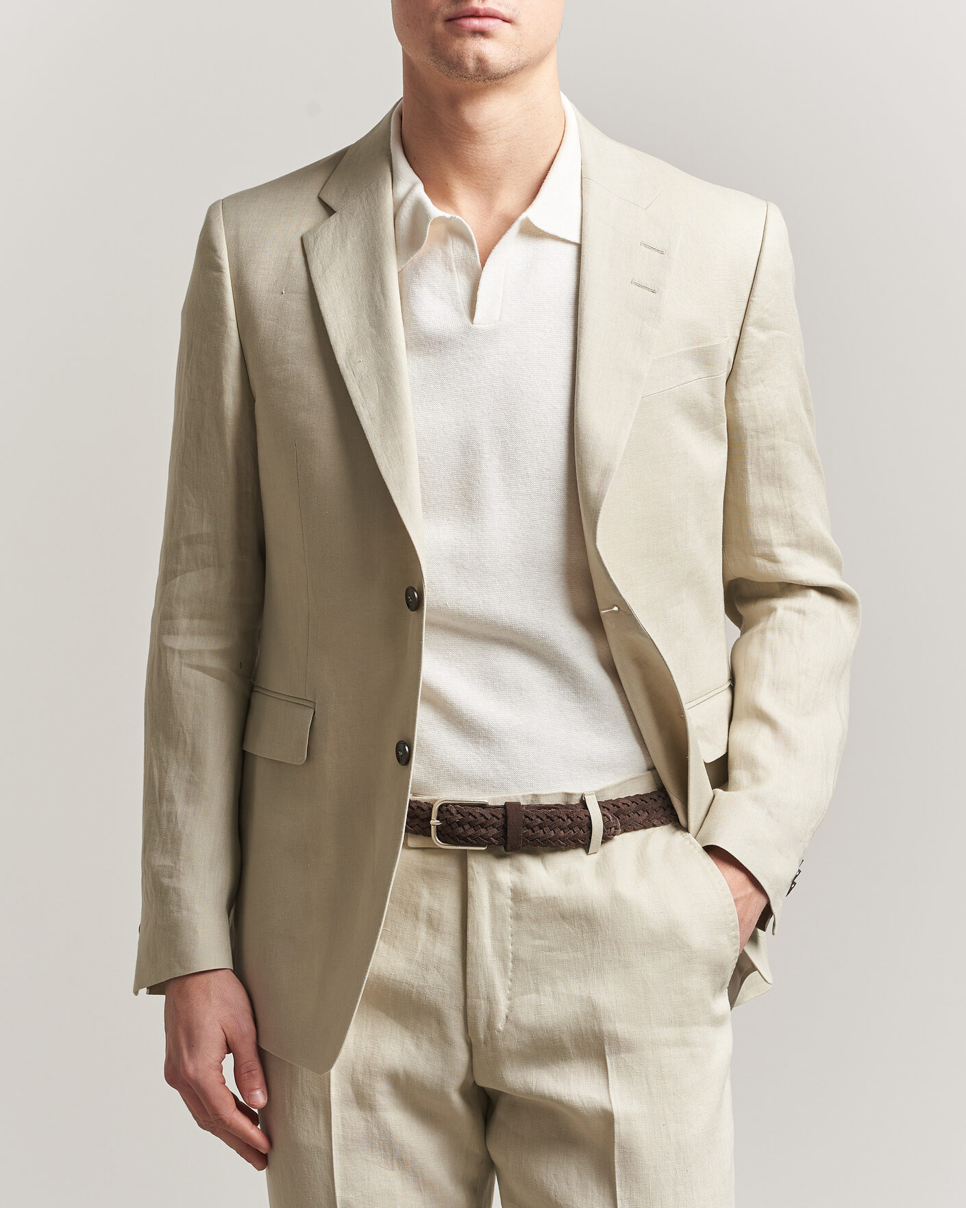 Uomini | Blazers | Tiger of Sweden | Justin Linen Suit Blazer Cream Sand