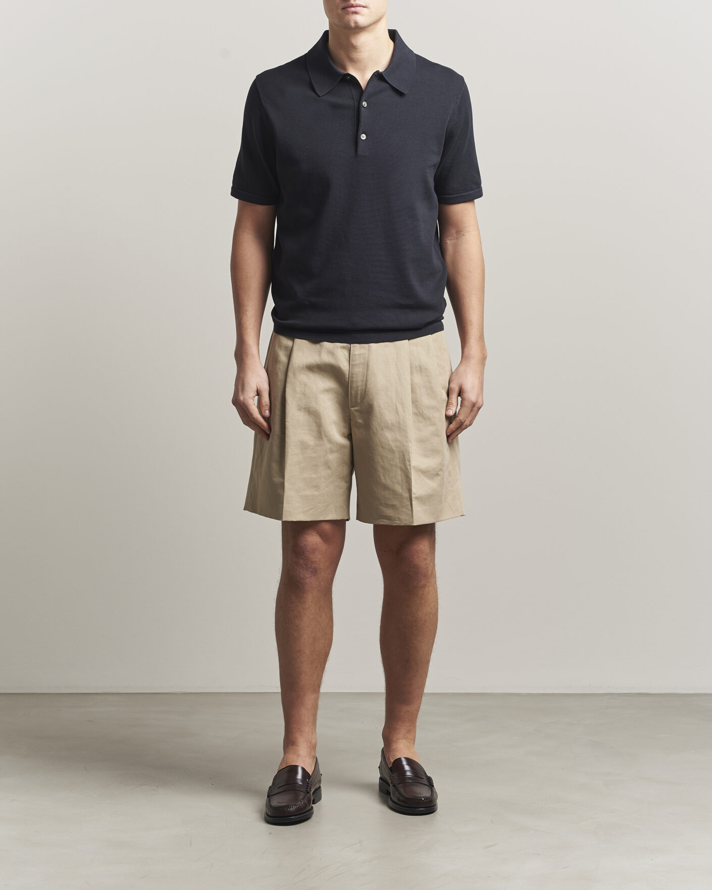 Uomini | Polo | Tiger of Sweden | Erros Cotton Knitted Polo Light Ink