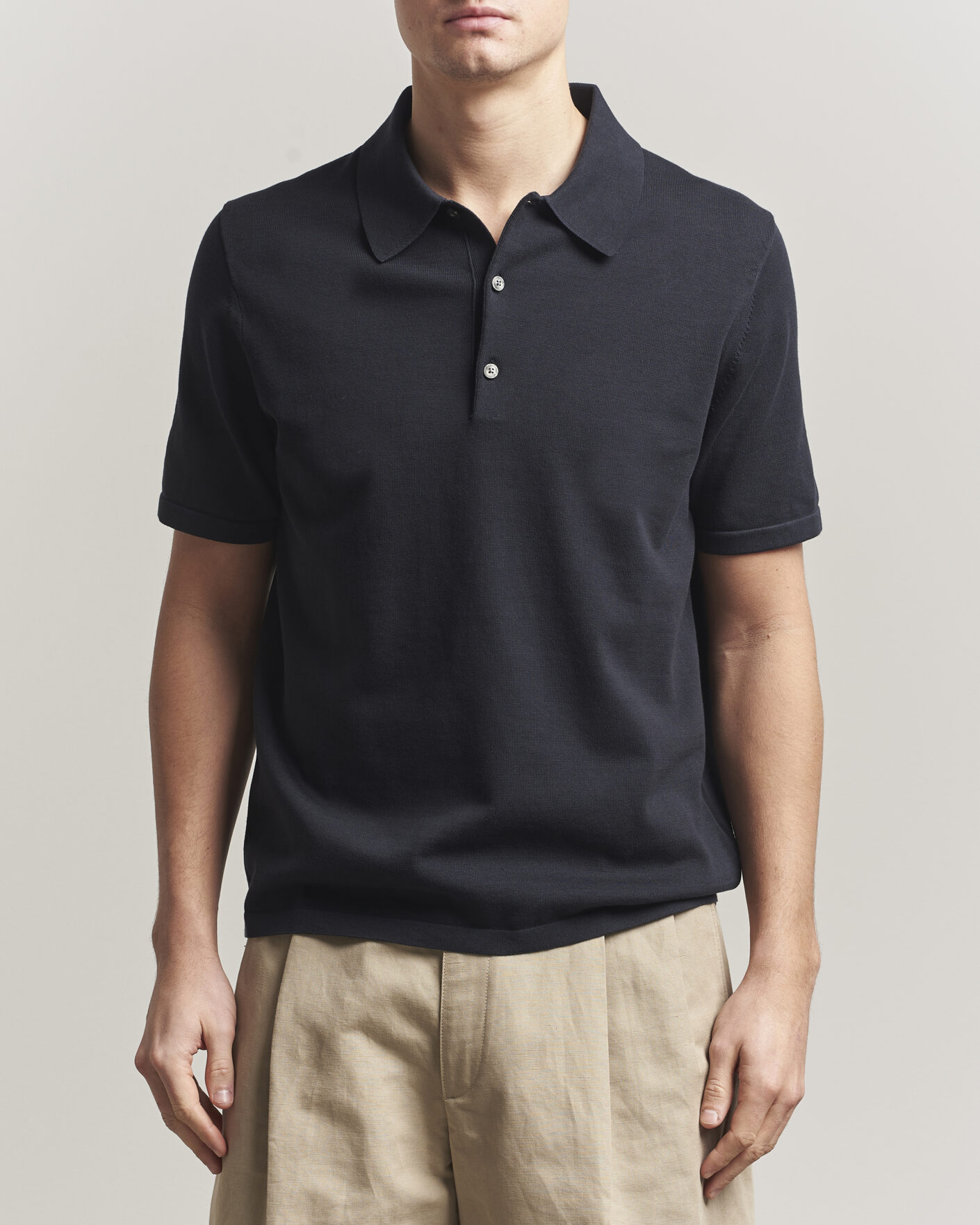 Uomini | Polo | Tiger of Sweden | Erros Cotton Knitted Polo Light Ink