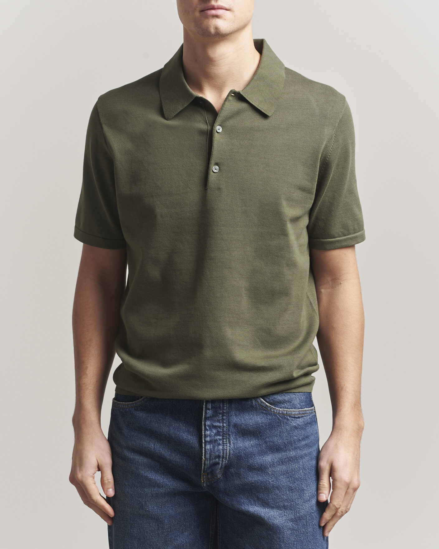 Uomini | Polo | Tiger of Sweden | Erros Cotton Knitted Polo Kalamata Green