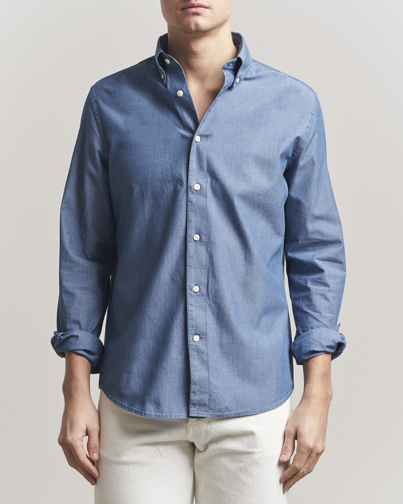 Uomini | Camicie | Tiger of Sweden | Bjorn Denim Shirt Bering Sea