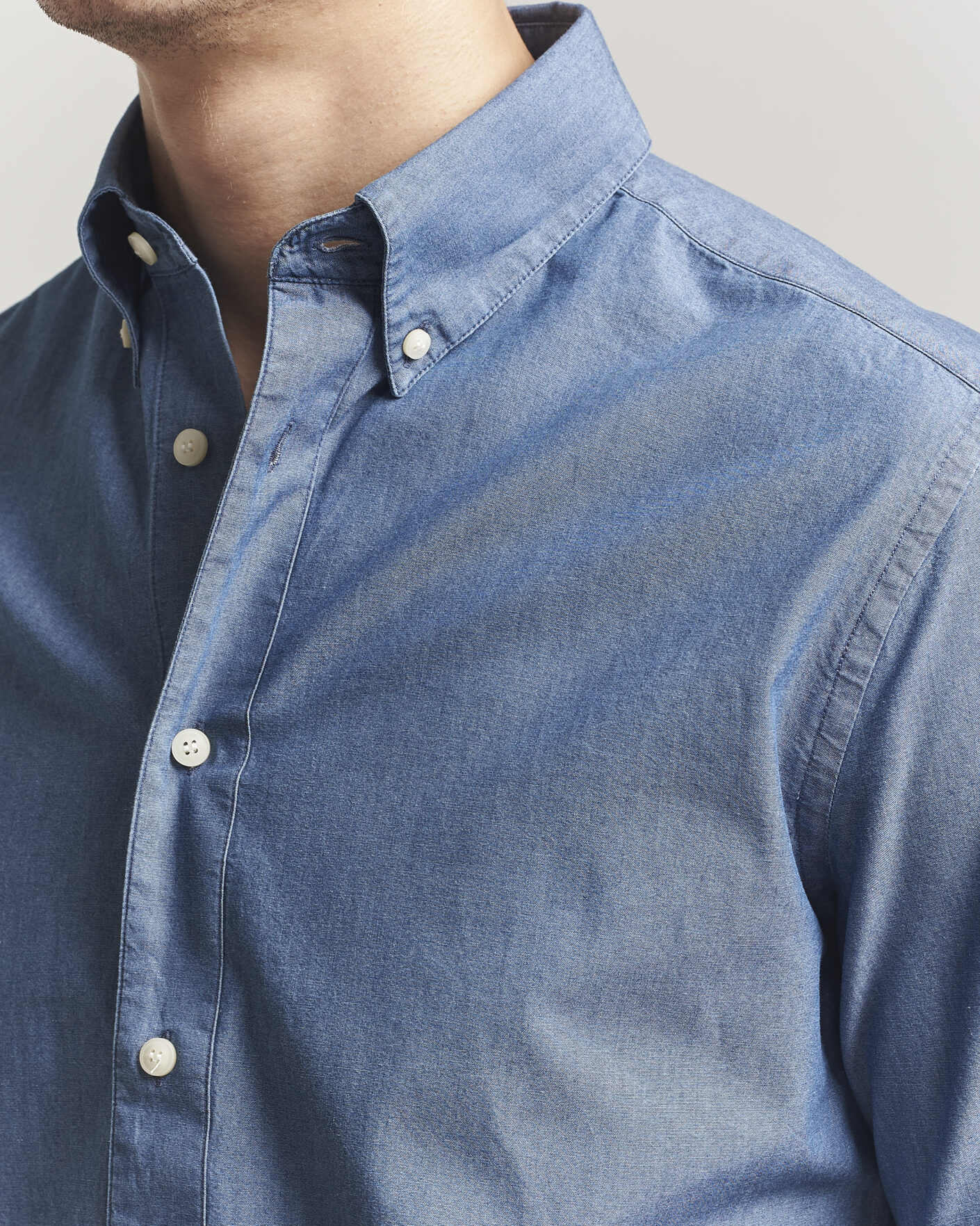 Uomini | Camicie | Tiger of Sweden | Bjorn Denim Shirt Bering Sea