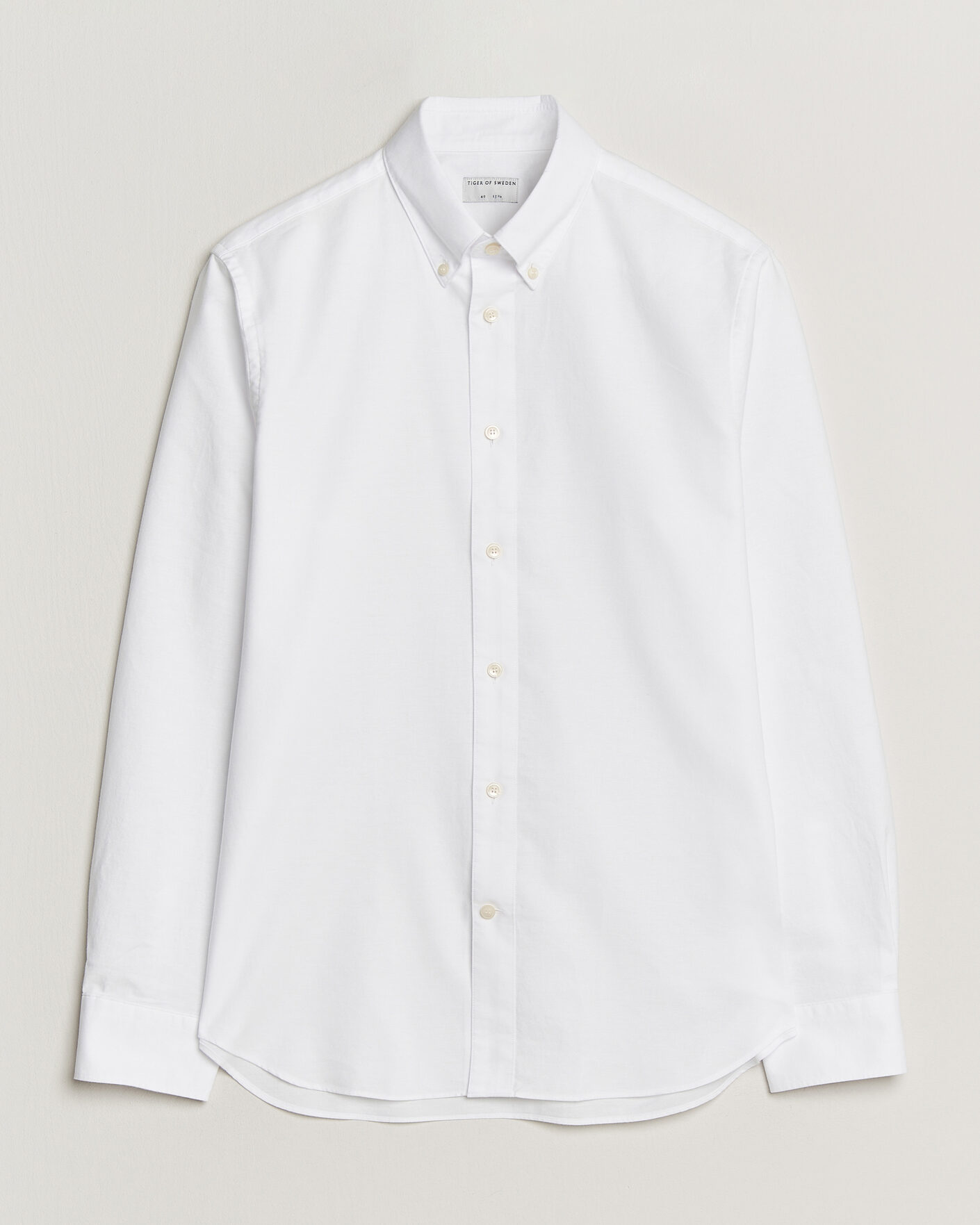 Uomini | Camicie | Tiger of Sweden | Bjorn Oxford Shirt Pure White