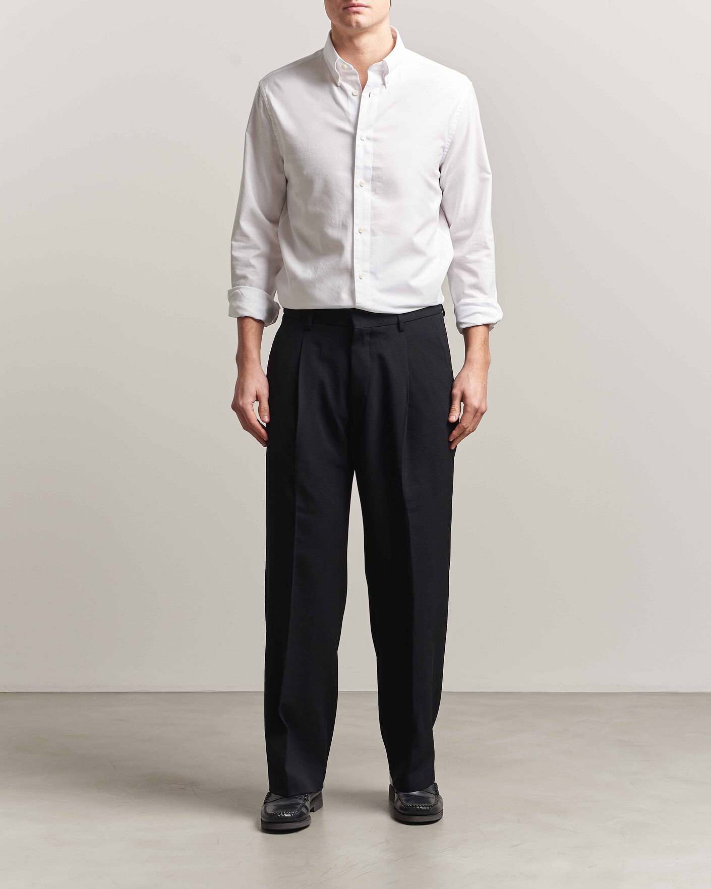 Uomini | Camicie | Tiger of Sweden | Bjorn Oxford Shirt Pure White