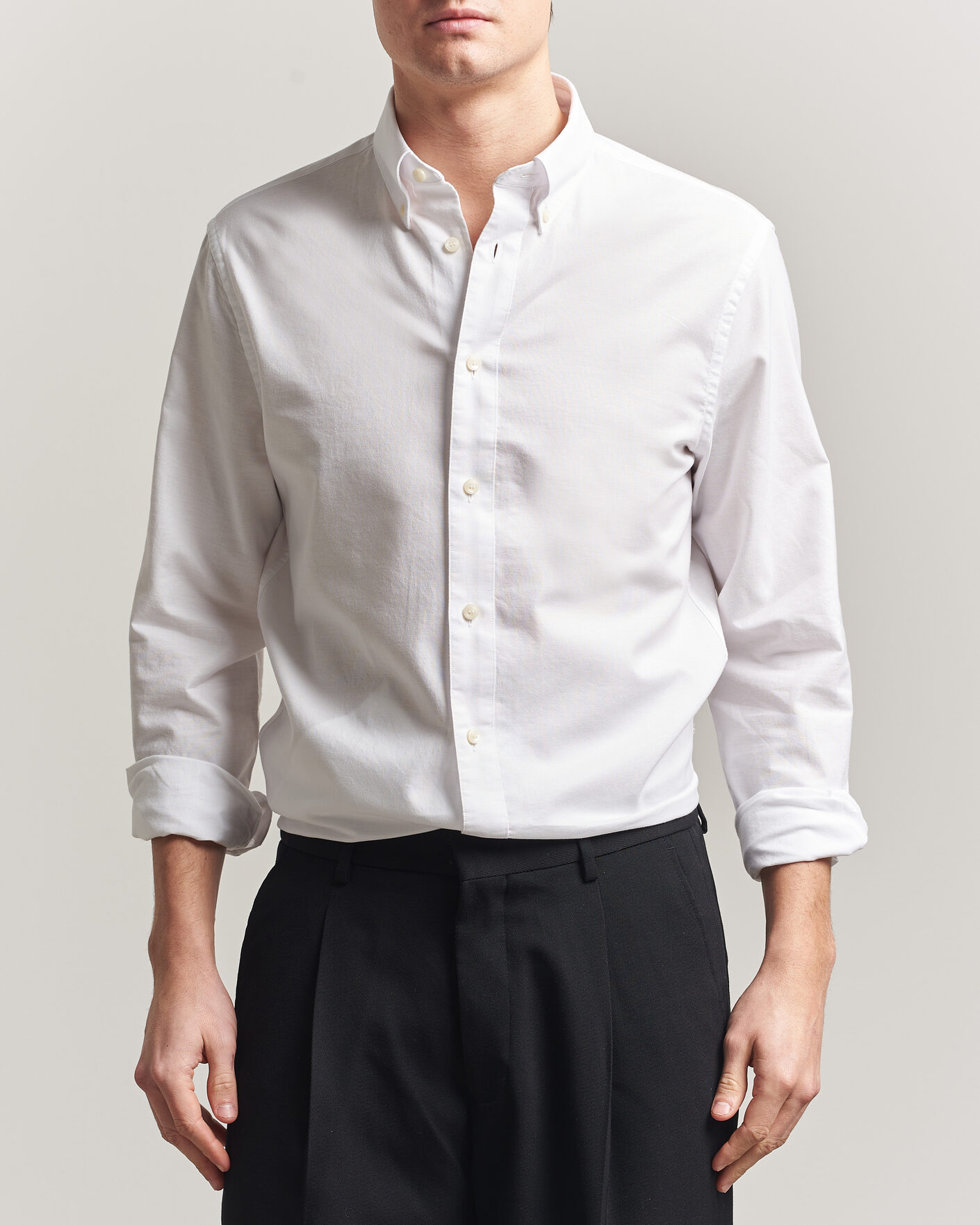 Uomini | Camicie | Tiger of Sweden | Bjorn Oxford Shirt Pure White