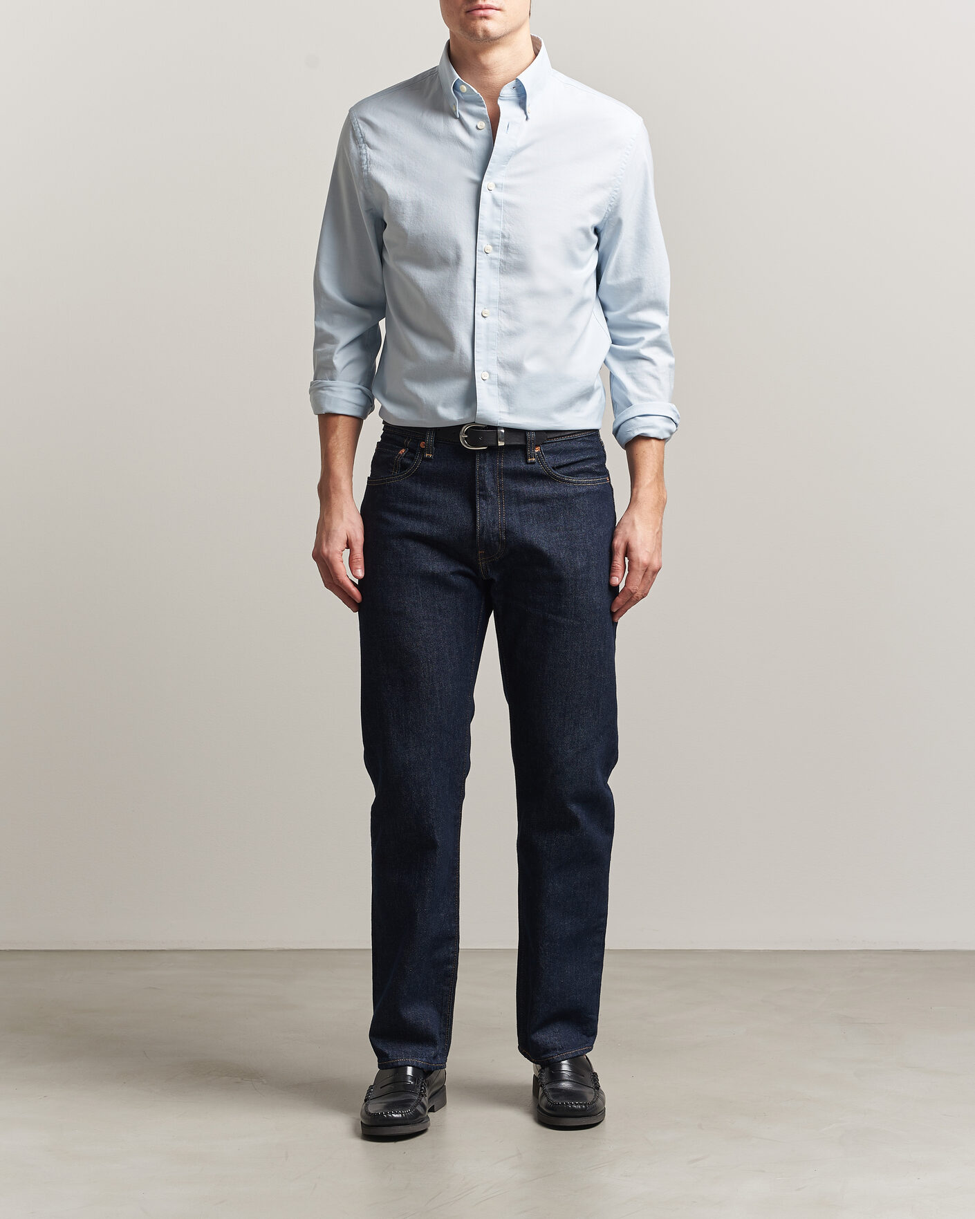 Uomini | Camicie | Tiger of Sweden | Bjorn Oxford Shirt Light Blue