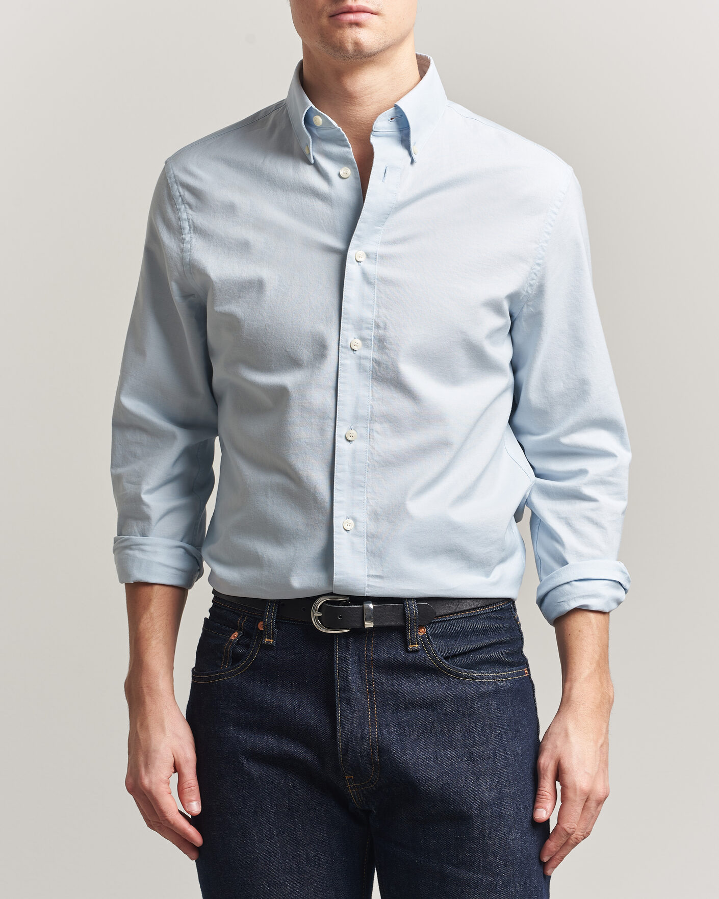 Uomini | Camicie | Tiger of Sweden | Bjorn Oxford Shirt Light Blue