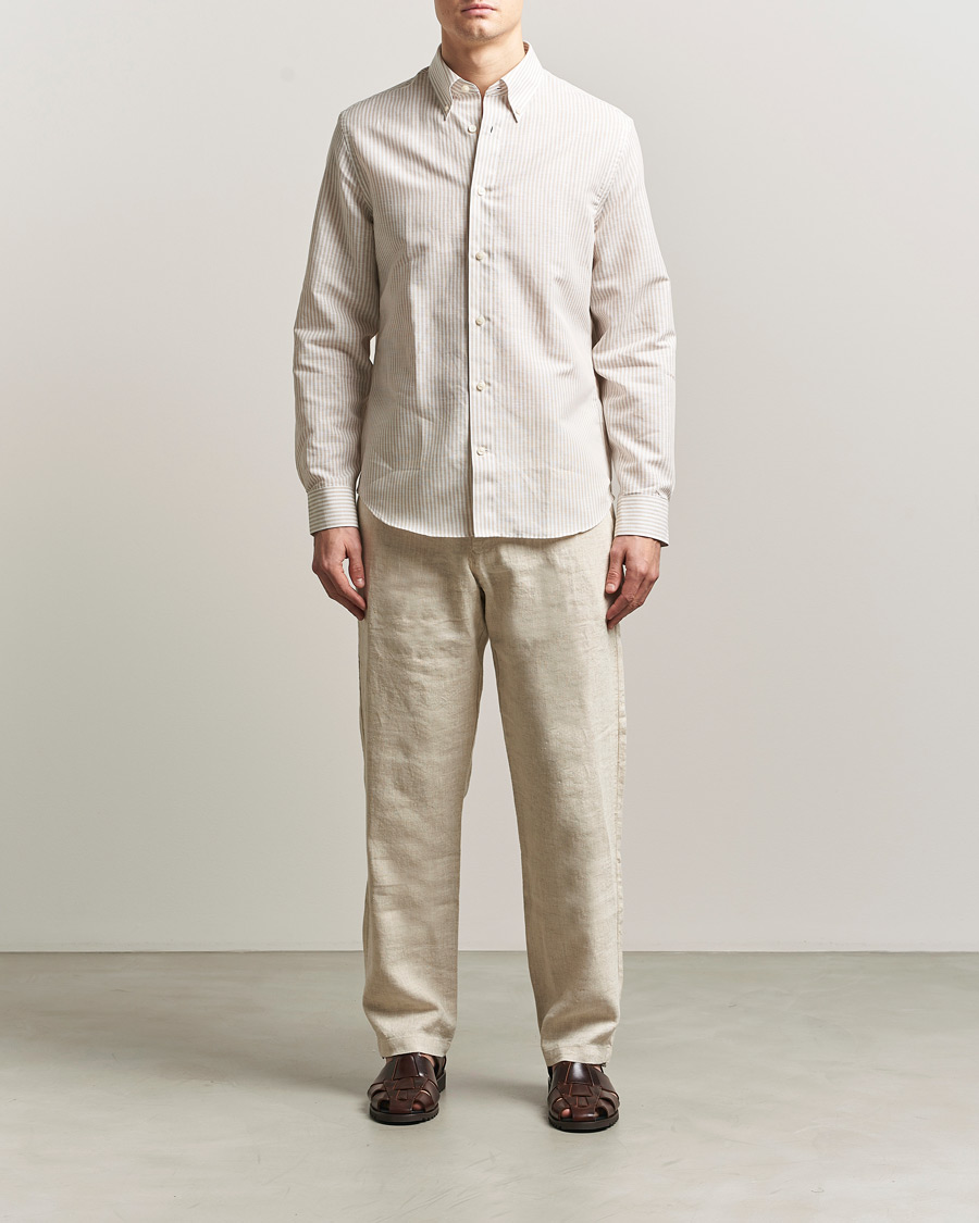 Uomini | Camicie | Tiger of Sweden | Bjorn Cotton/Linen Striped Shirt Tehina