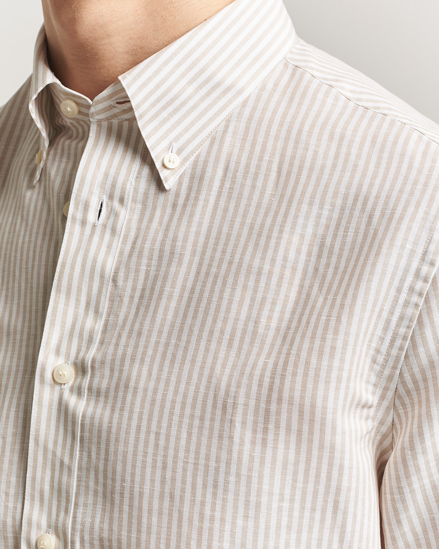 Uomini | Camicie | Tiger of Sweden | Bjorn Cotton/Linen Striped Shirt Tehina