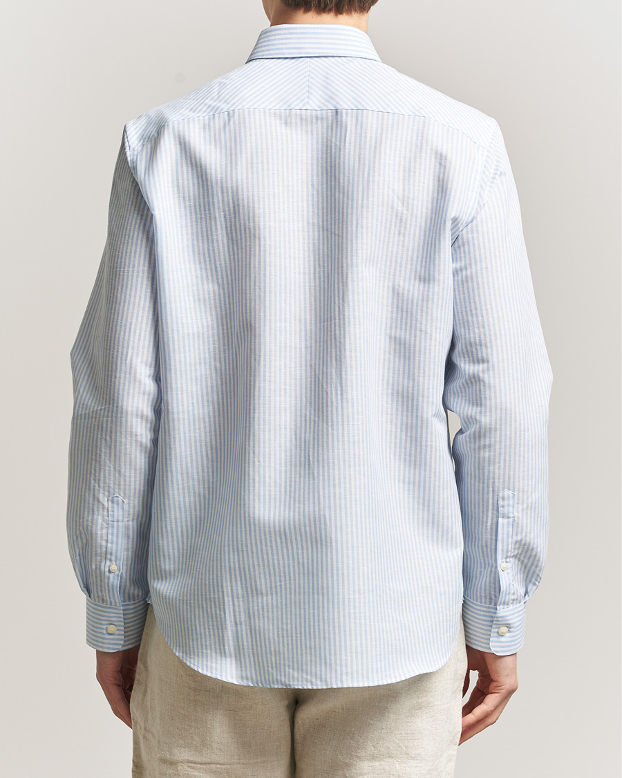 Uomini | Camicie | Tiger of Sweden | Bjorn Cotton/Linen Striped Shirt Heaven