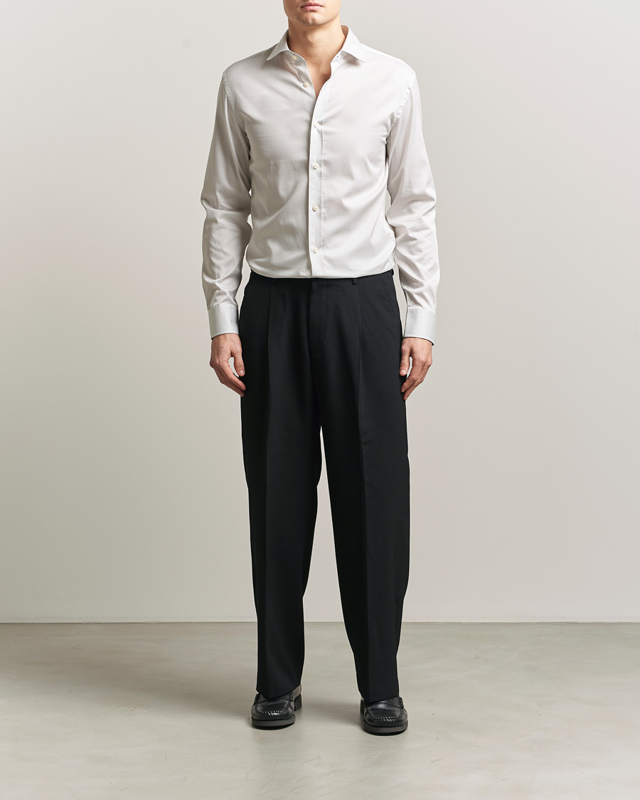 Uomini | Camicie | Tiger of Sweden | Adley Cotton Striped Shirt Seline Grey