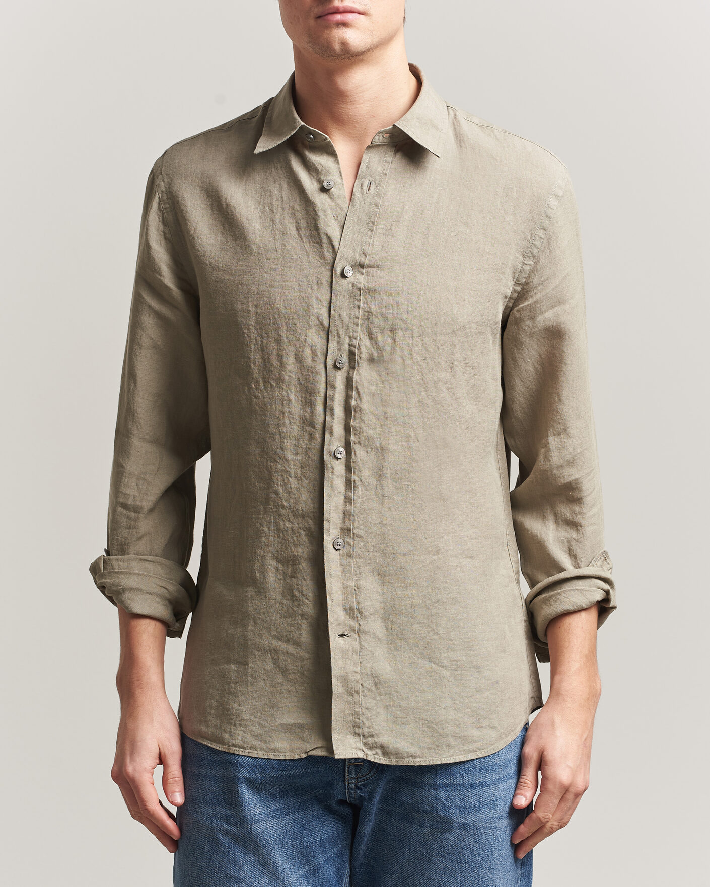 Uomini | Camicie | Tiger of Sweden | Spenser Linen Shirt Mole