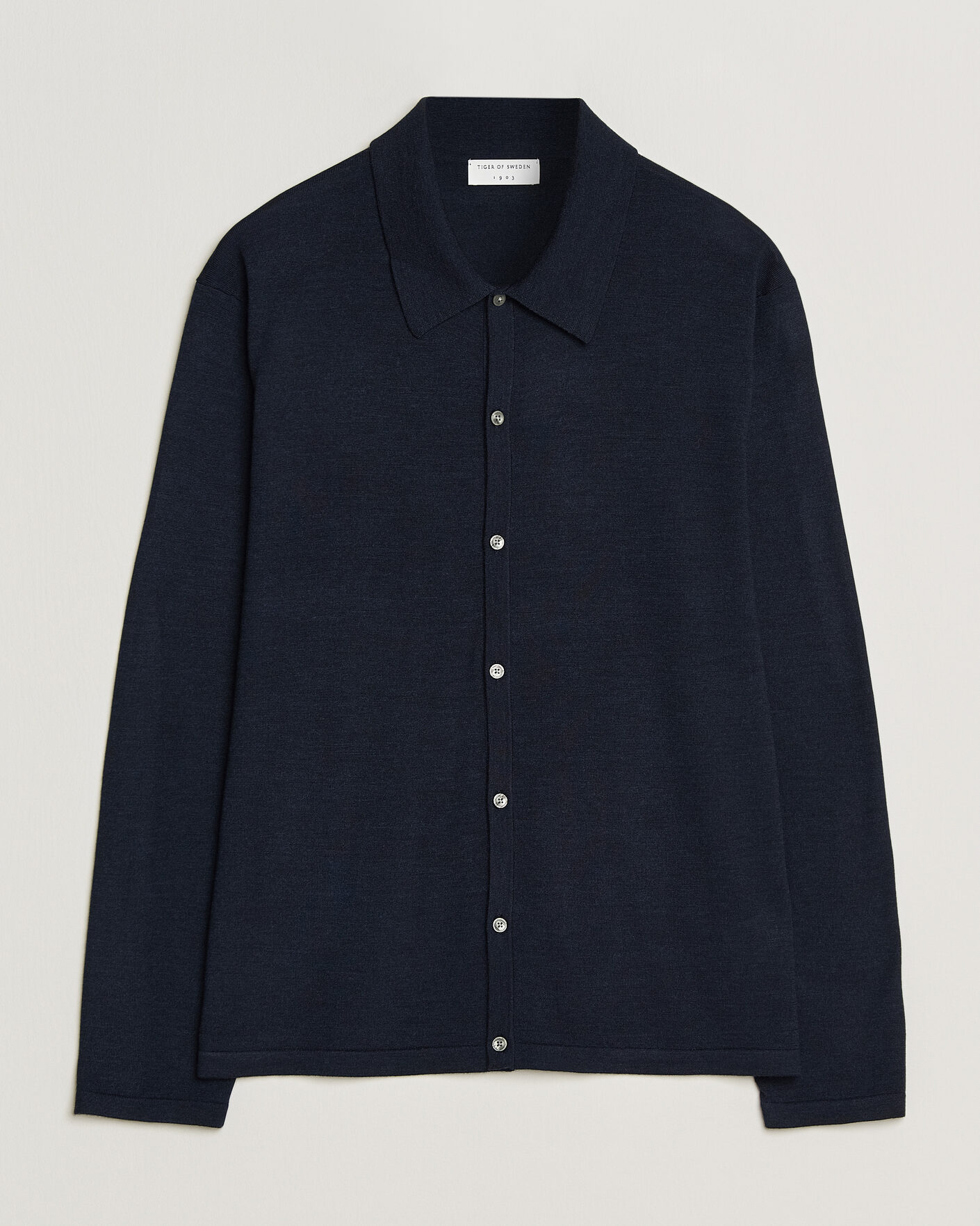 Uomini | Maglieria | Tiger of Sweden | Verklin Merino Knitted Cardigan Light Ink