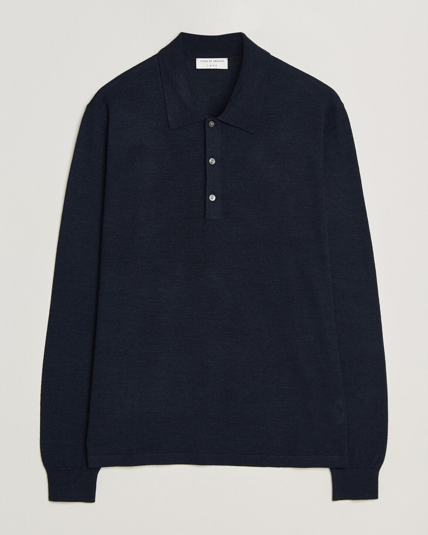 Uomini | Maglieria | Tiger of Sweden | Eross Merino Knitted Polo Light Ink
