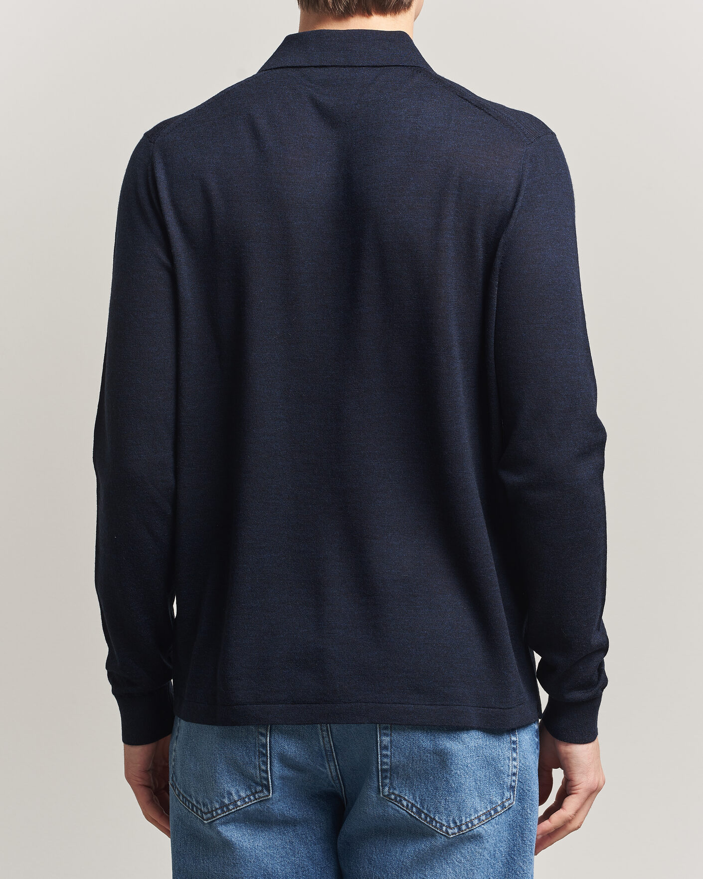 Uomini | Maglieria | Tiger of Sweden | Eross Merino Knitted Polo Light Ink