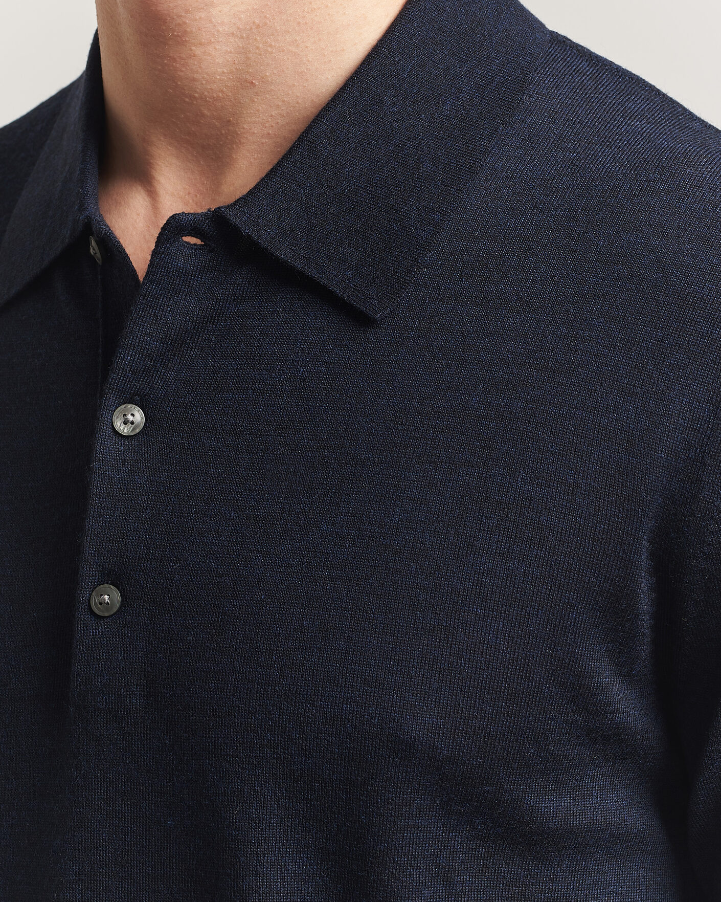 Uomini | Maglieria | Tiger of Sweden | Eross Merino Knitted Polo Light Ink