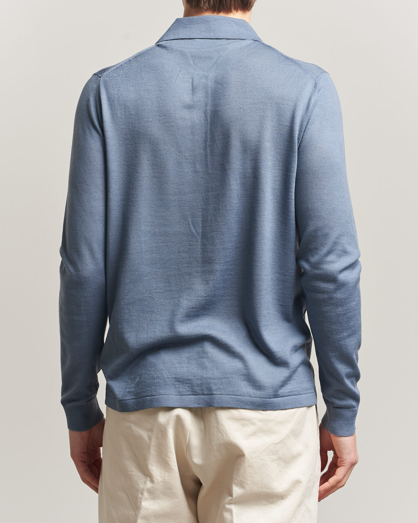 Uomini | Maglieria | Tiger of Sweden | Eross Merino Knitted Polo Dull Blue