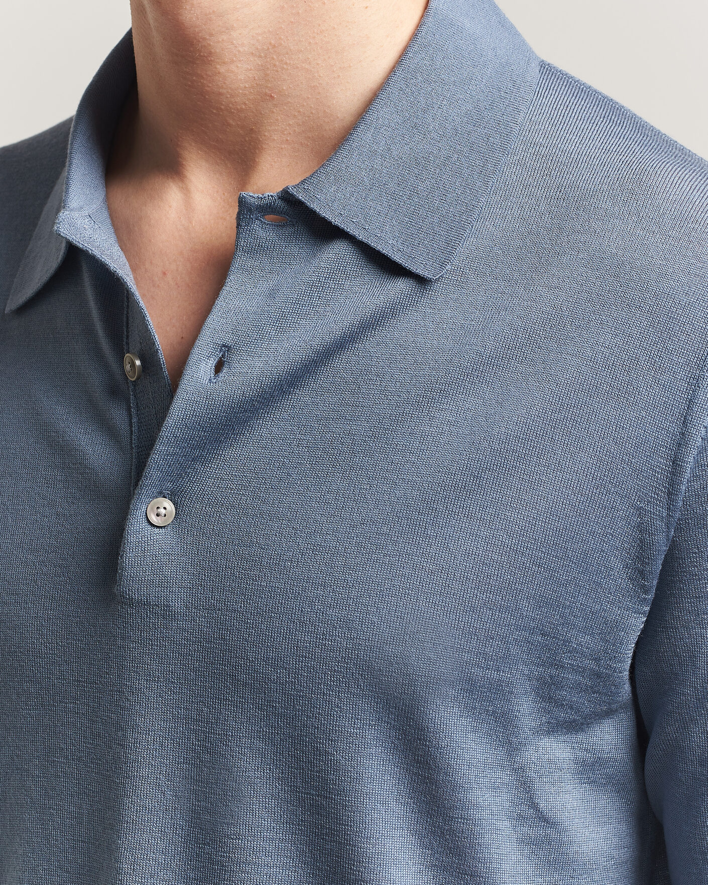 Uomini | Maglieria | Tiger of Sweden | Eross Merino Knitted Polo Dull Blue