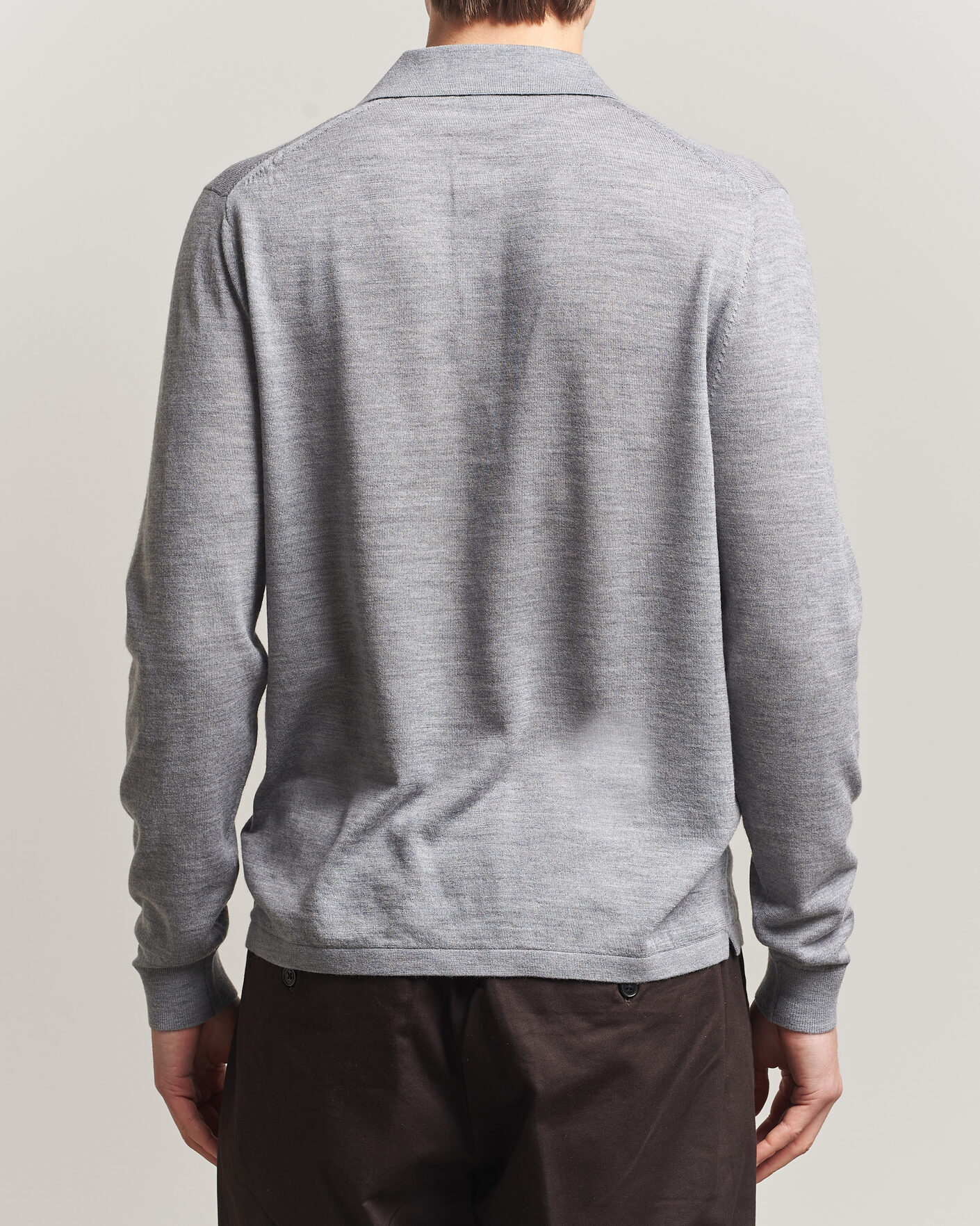 Uomini | Maglieria | Tiger of Sweden | Eross Merino Knitted Polo Grey Melange