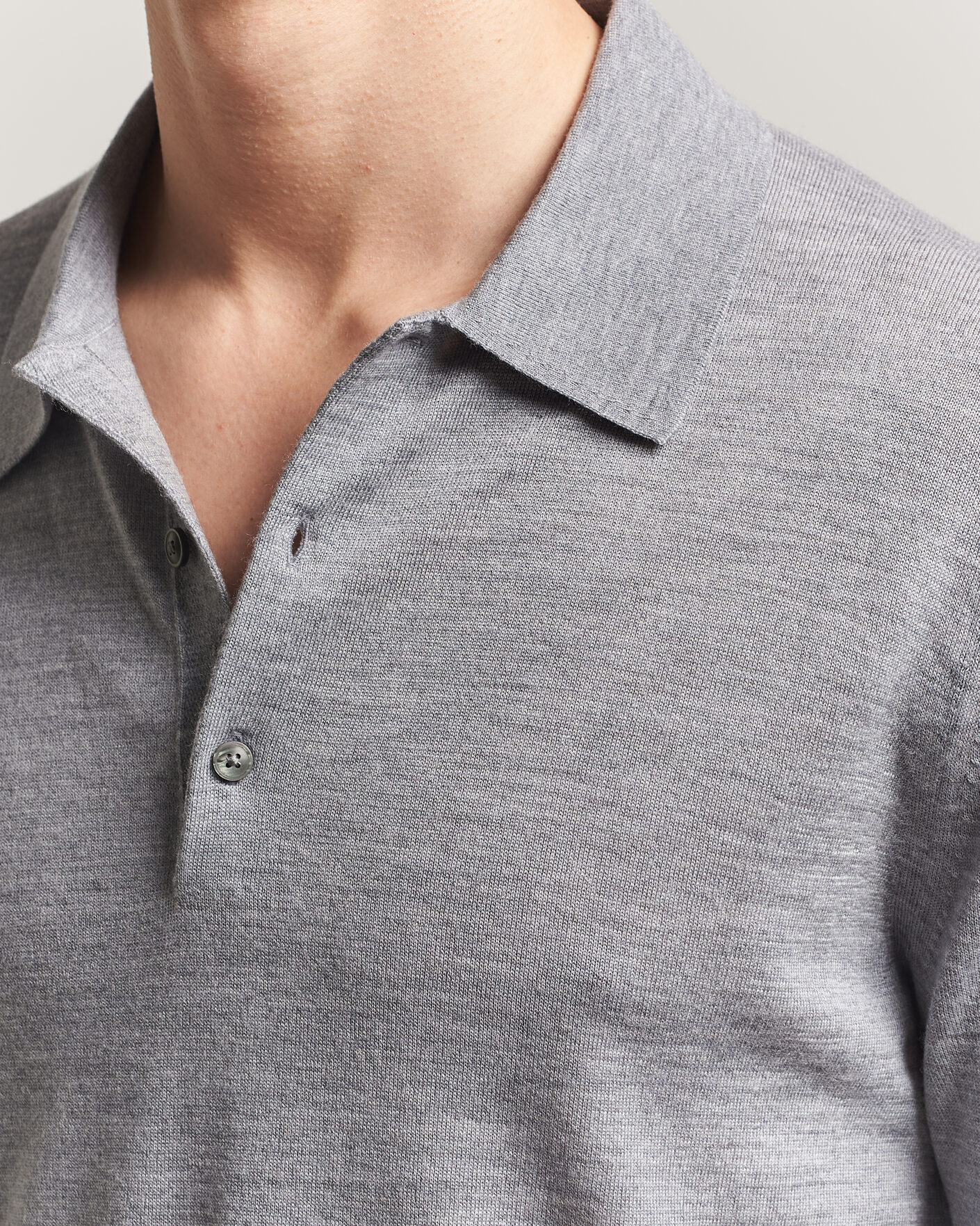 Uomini | Maglieria | Tiger of Sweden | Eross Merino Knitted Polo Grey Melange