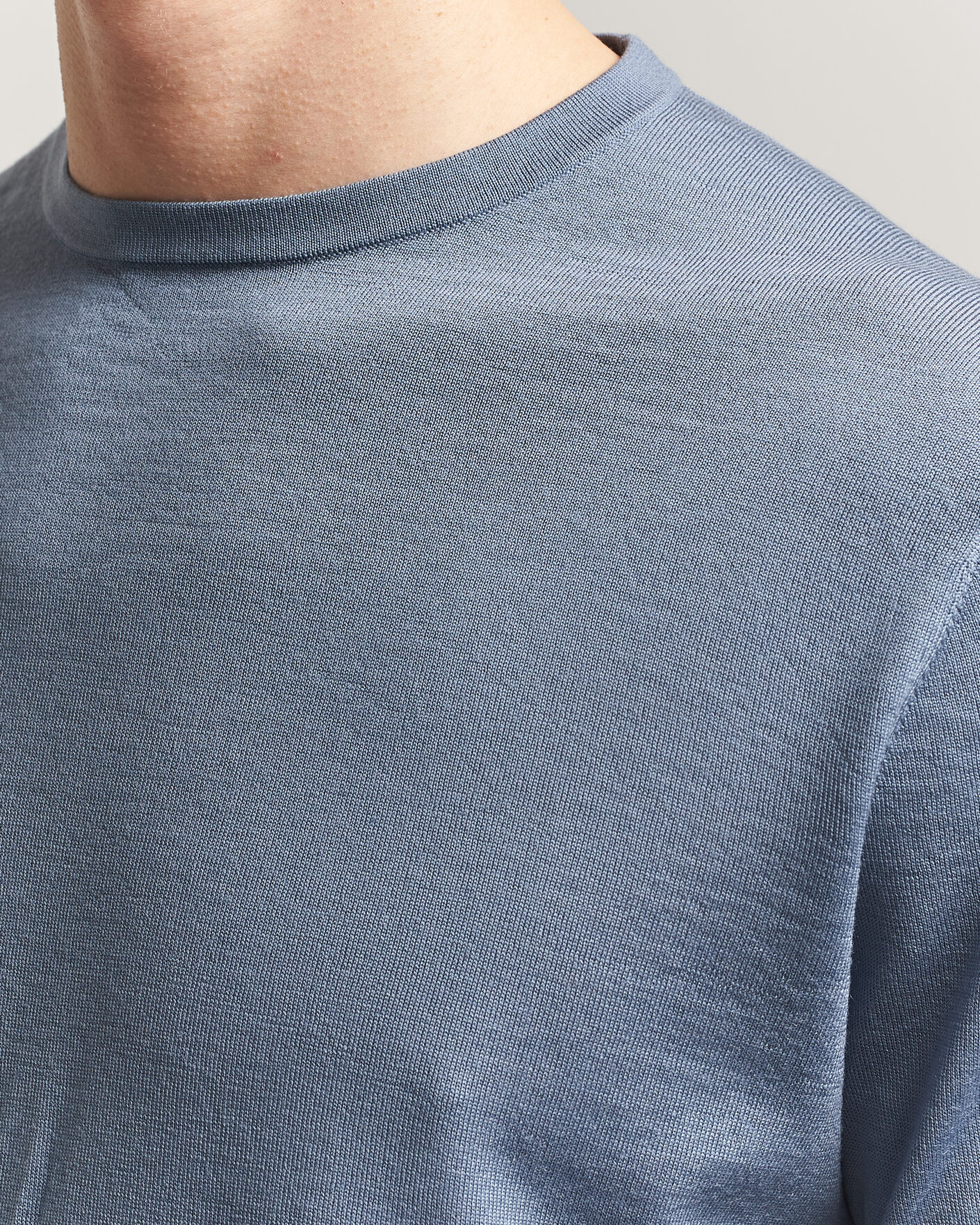 Uomini | Maglieria | Tiger of Sweden | Connor Merino Knitted Crew Neck Dull Blue