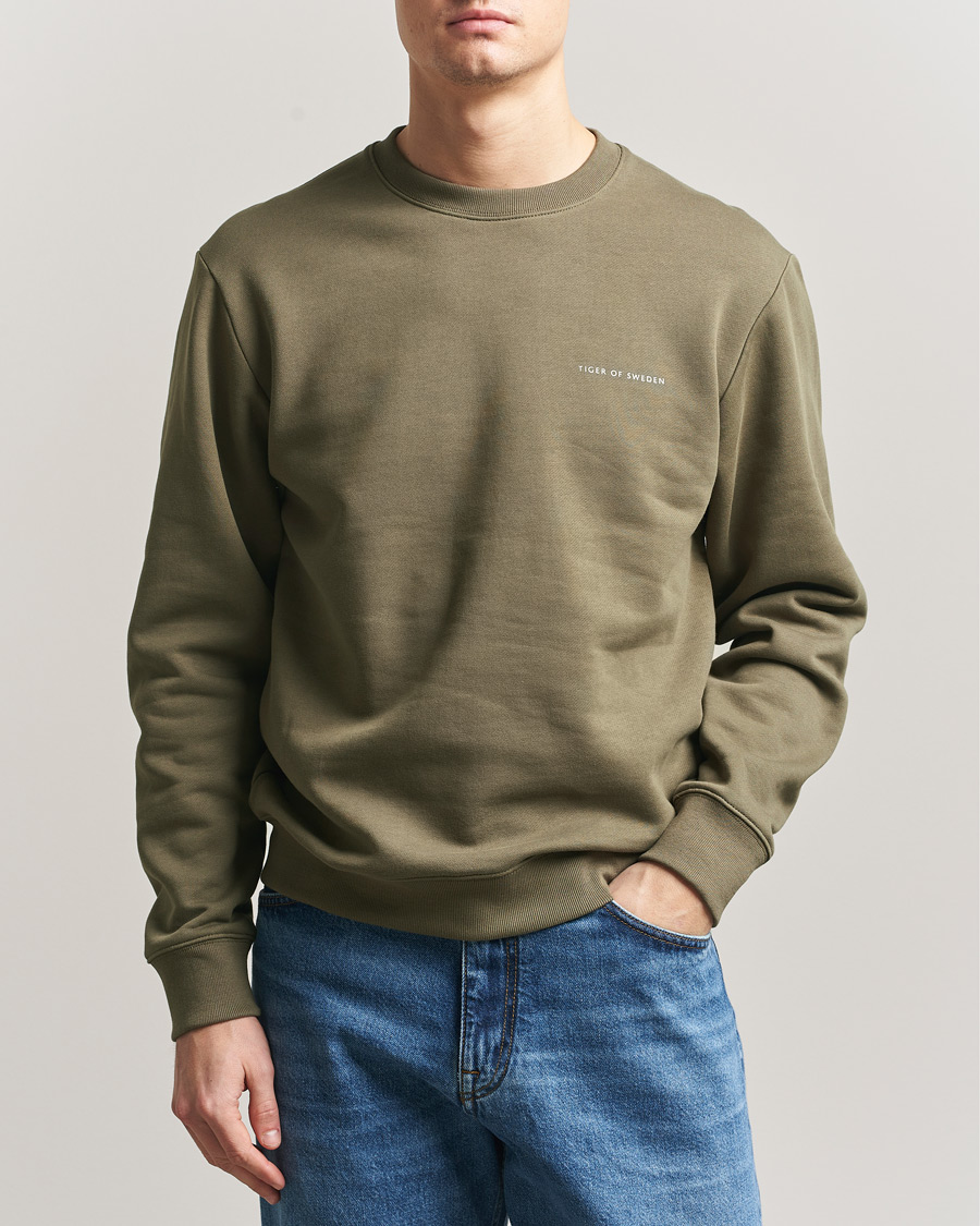 Uomini | Maglieria | Tiger of Sweden | Emerson Crew Neck Sweatshirt October Sage