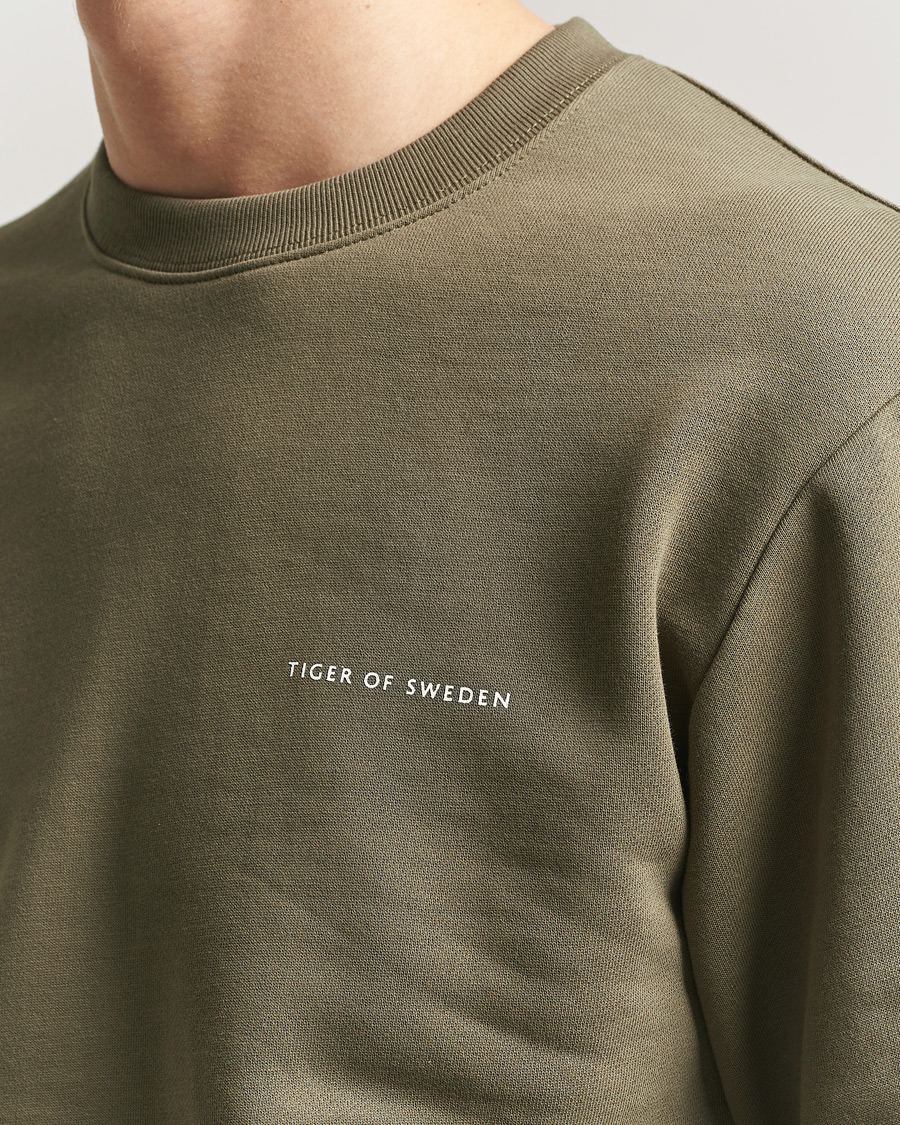 Uomini | Maglieria | Tiger of Sweden | Emerson Crew Neck Sweatshirt October Sage