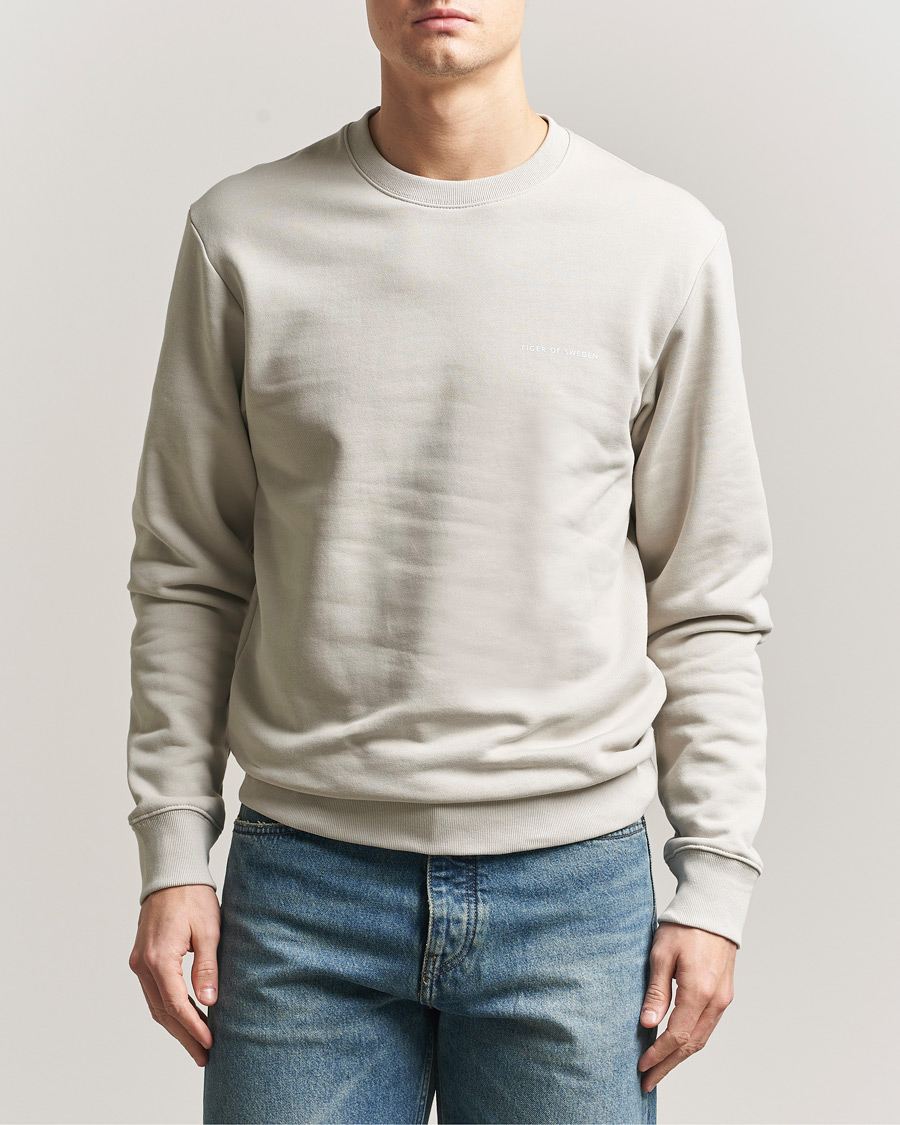 Uomini | Maglieria | Tiger of Sweden | Emerson Crew Neck Sweatshirt Seline Grey