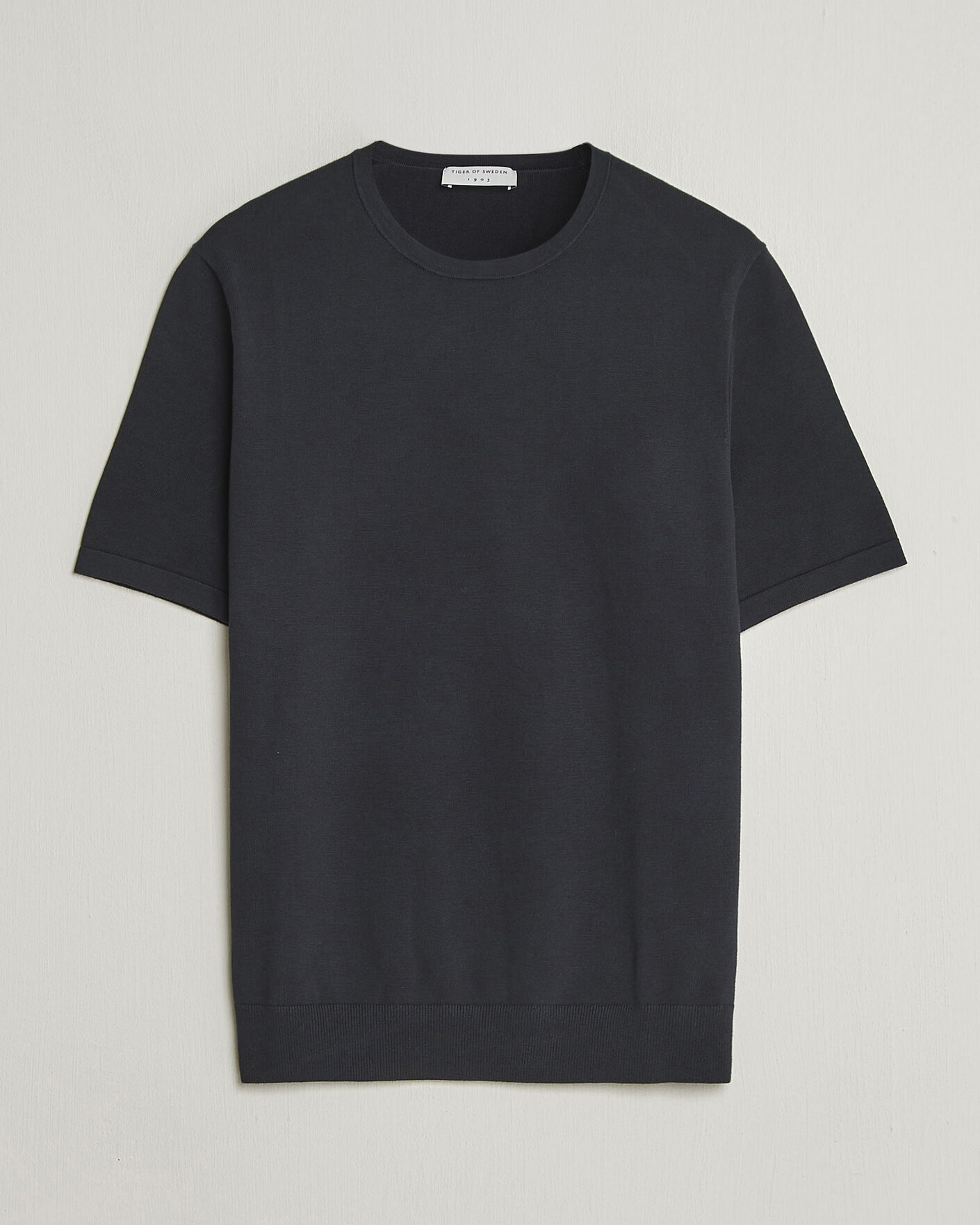 Uomini | T-shirt | Tiger of Sweden | Connor Cotton Knitted T-Shirt Light Ink