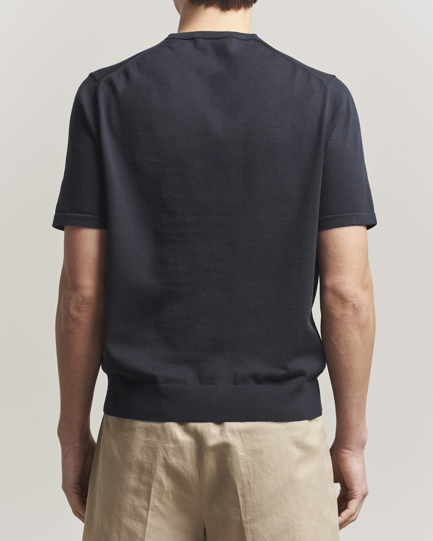 Uomini | T-shirt | Tiger of Sweden | Connor Cotton Knitted T-Shirt Light Ink