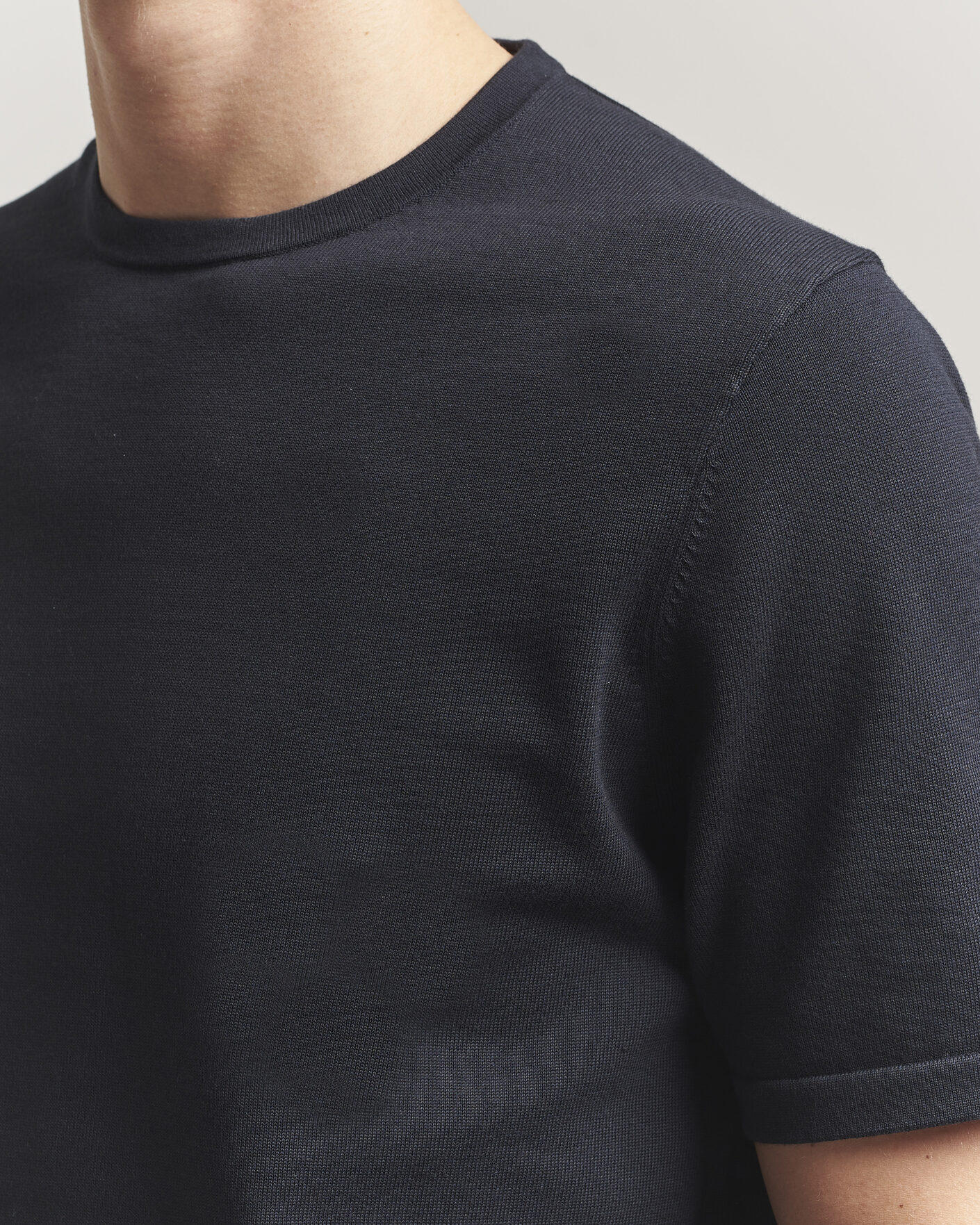 Uomini | T-shirt | Tiger of Sweden | Connor Cotton Knitted T-Shirt Light Ink