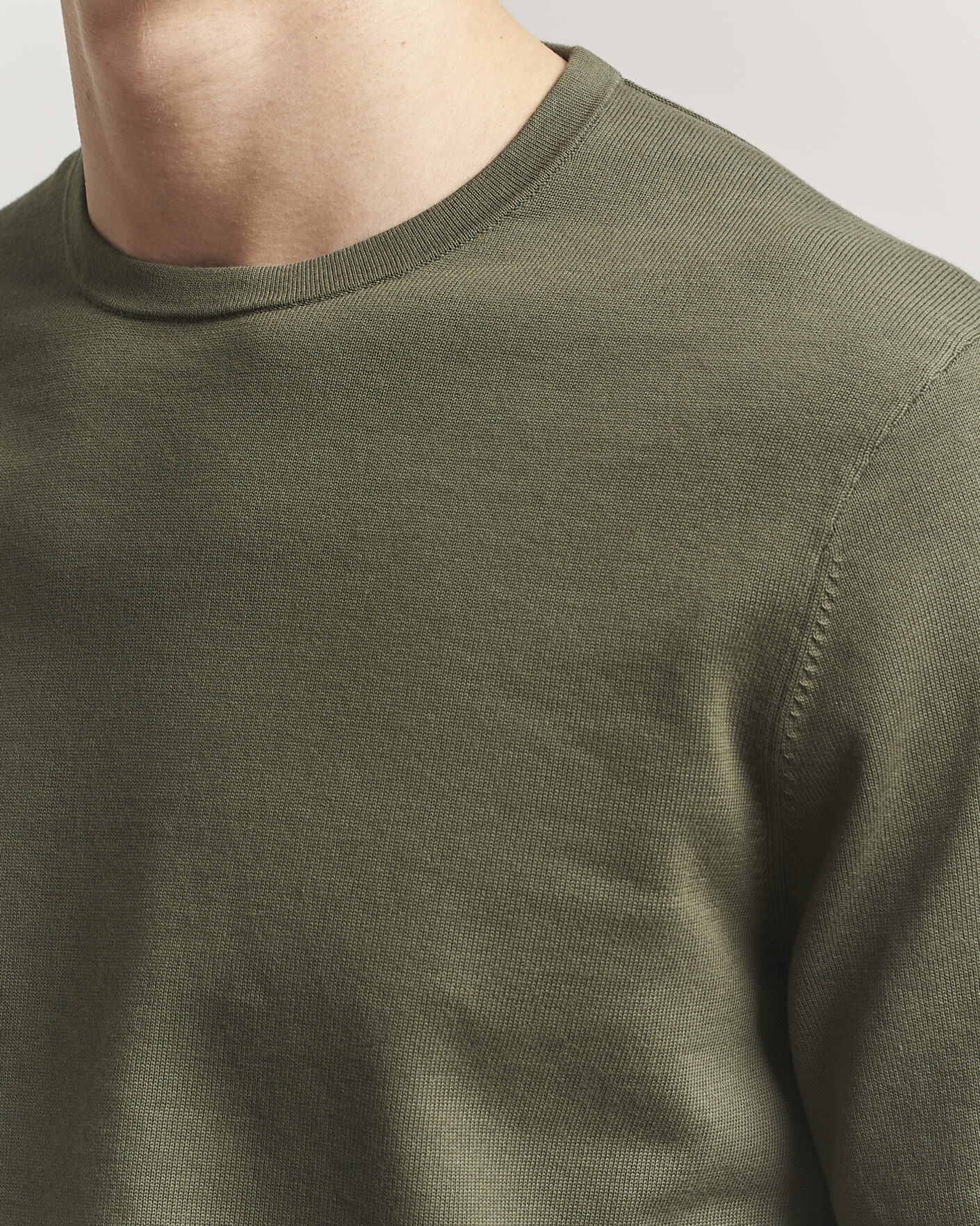 Uomini | T-shirt | Tiger of Sweden | Connor Cotton Knitted T-Shirt Kalamata Green