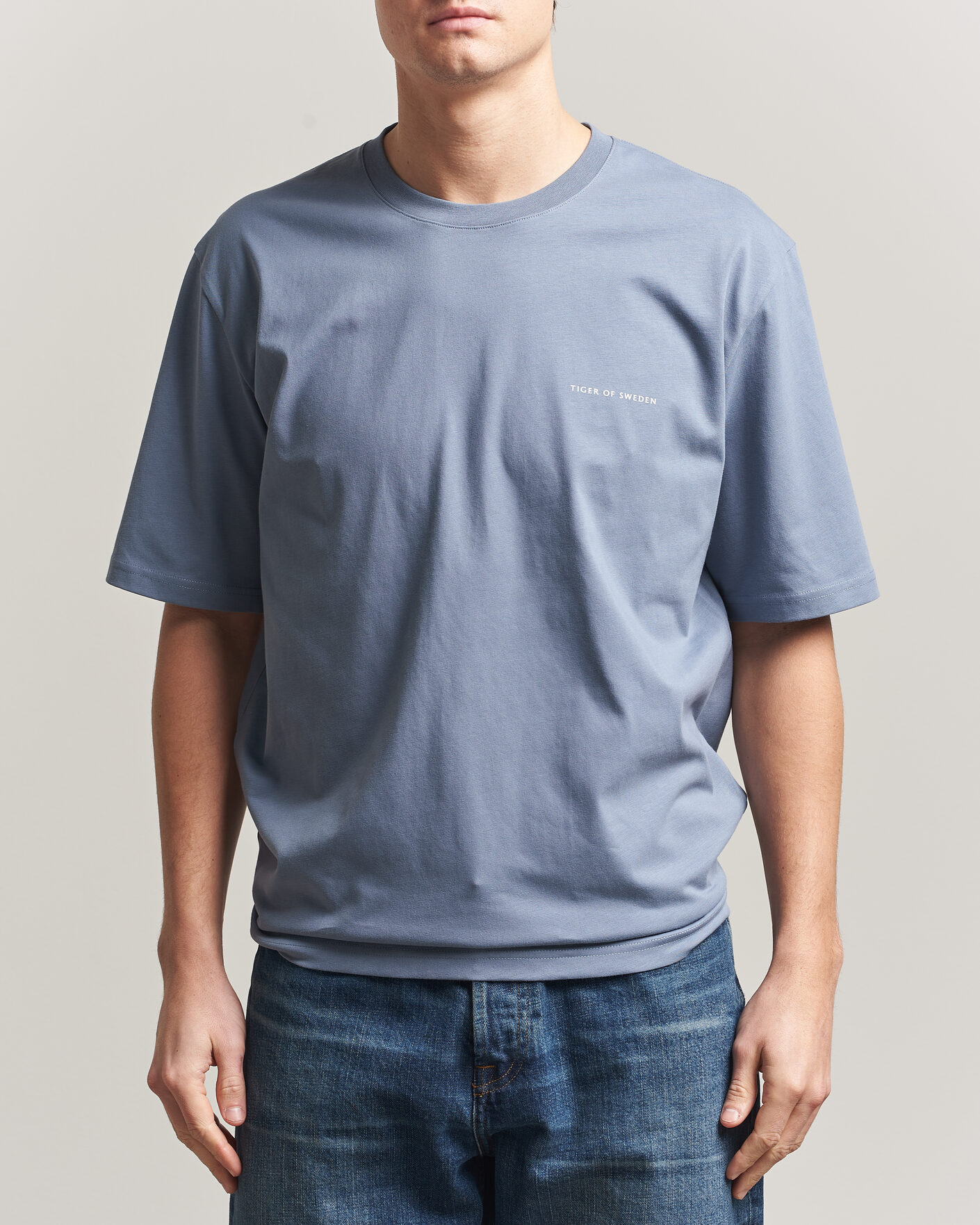 Uomini | T-shirt | Tiger of Sweden | Pro Logo Crew Neck T-Shirt Dull Blue