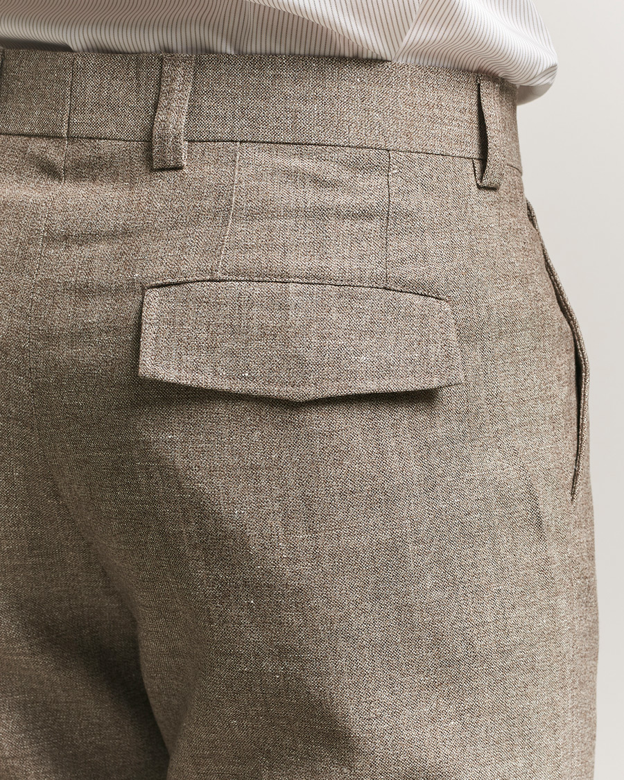 Uomini | Pantaloni | Tiger of Sweden | Mend Wool/Linen Cargo Trousers Sawgrass Brown