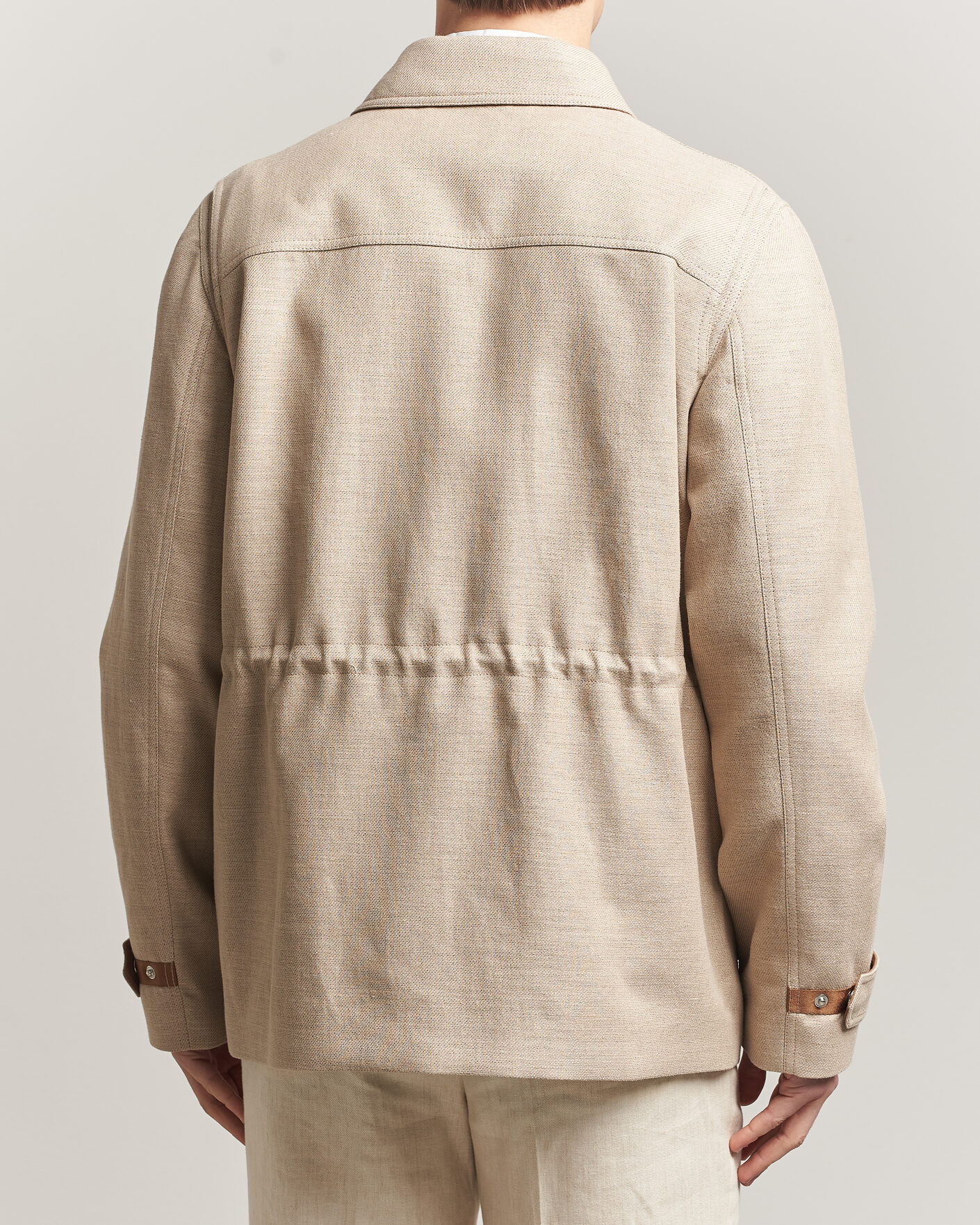 Uomini | Giacche | Tiger of Sweden | Sandser Cotton/Linen Field Jacket Soft Latte
