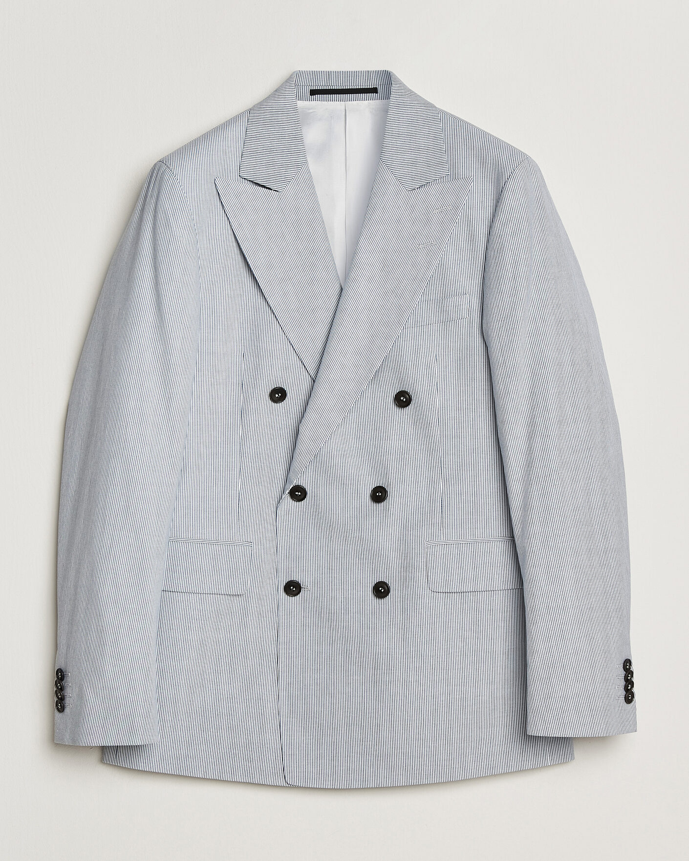 Uomini | Blazers | Tiger of Sweden | Ease Cotton Double Breasted Blazer Thunder Blue