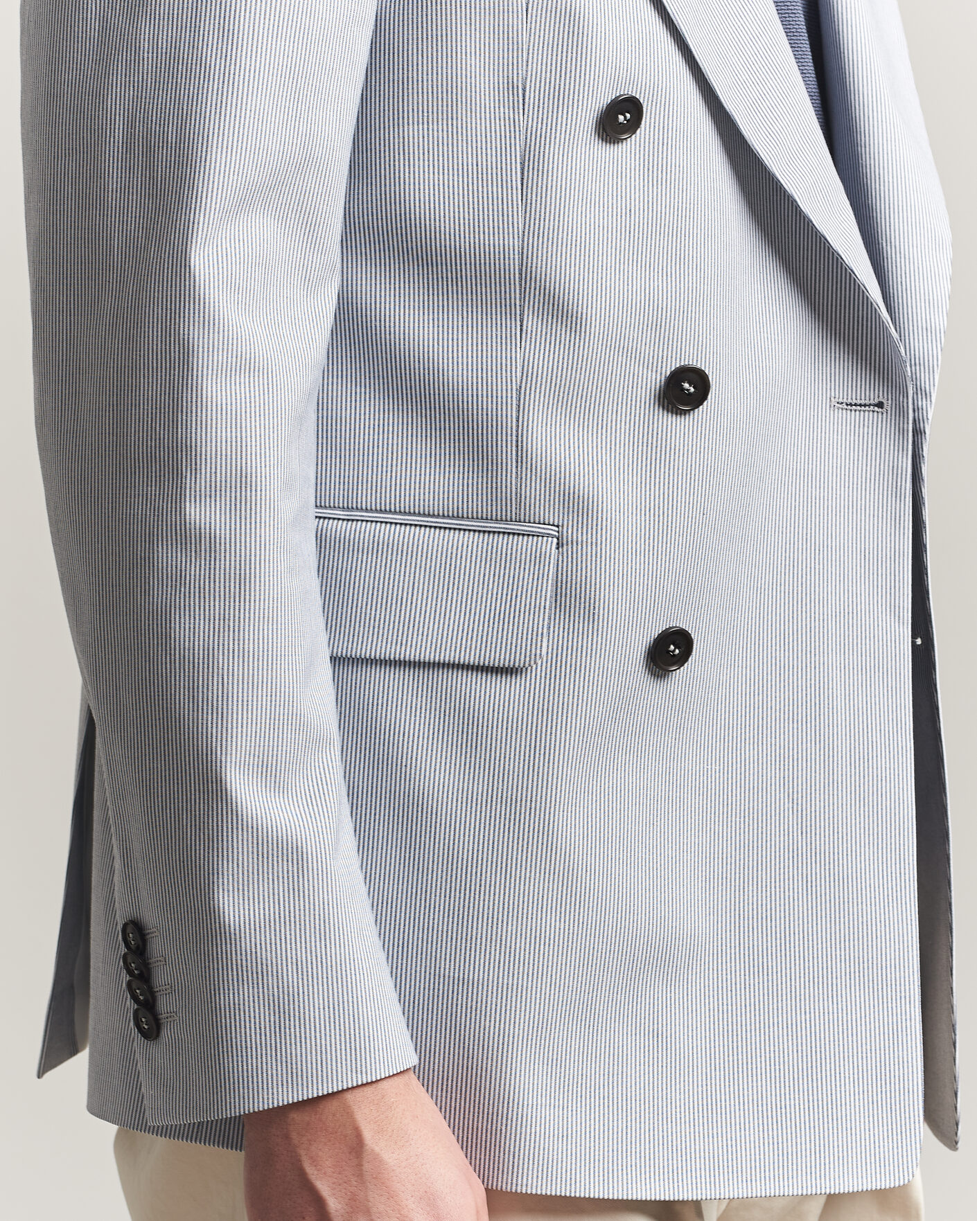 Uomini | Blazers | Tiger of Sweden | Ease Cotton Double Breasted Blazer Thunder Blue