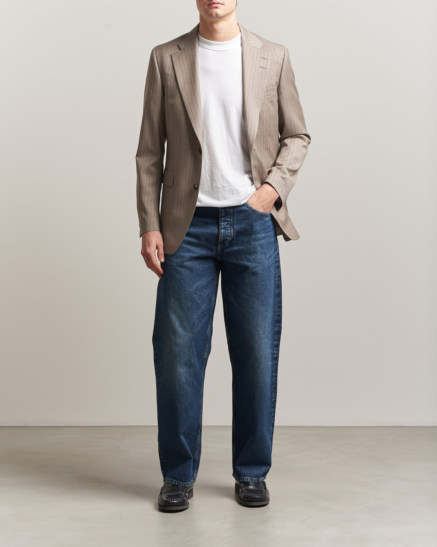 Uomini | Blazers | Tiger of Sweden | Ease Wool Pinstriped Blazer Clay