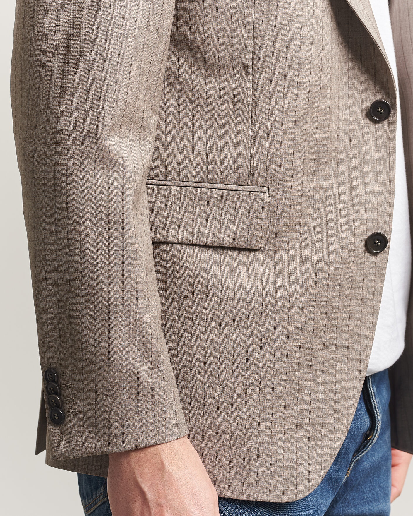Uomini | Blazers | Tiger of Sweden | Ease Wool Pinstriped Blazer Clay