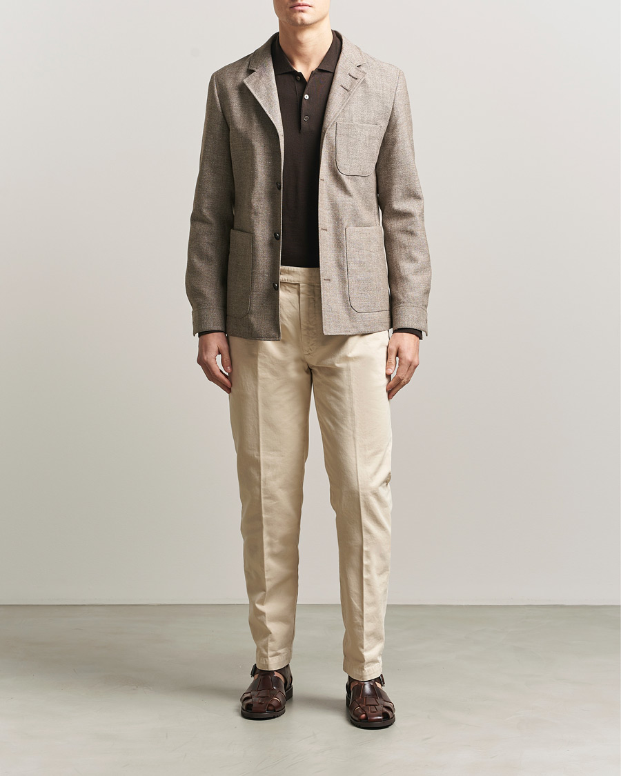 Uomini | Blazers | Tiger of Sweden | Harrison Wool/Linen Blazer Sawgrass Brown