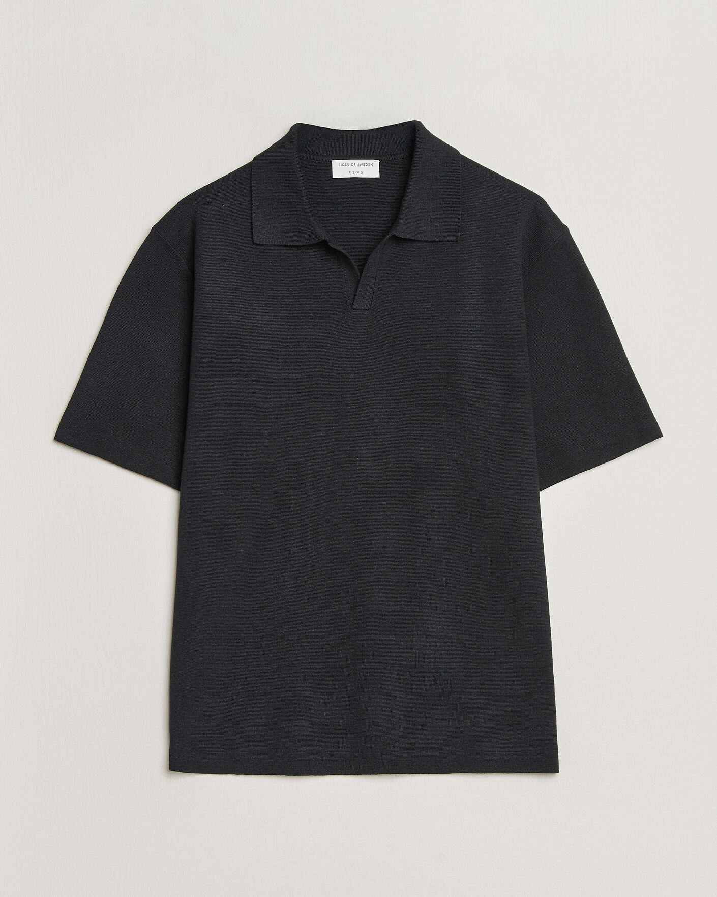 Uomini | Polo | Tiger of Sweden | Maelon Cotton/Linen Knitted Polo Black