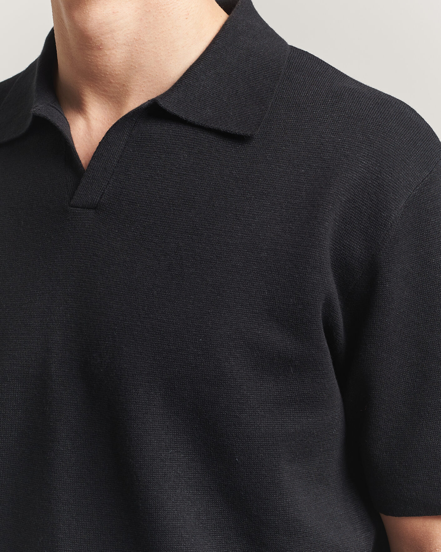 Uomini | Polo | Tiger of Sweden | Maelon Cotton/Linen Knitted Polo Black
