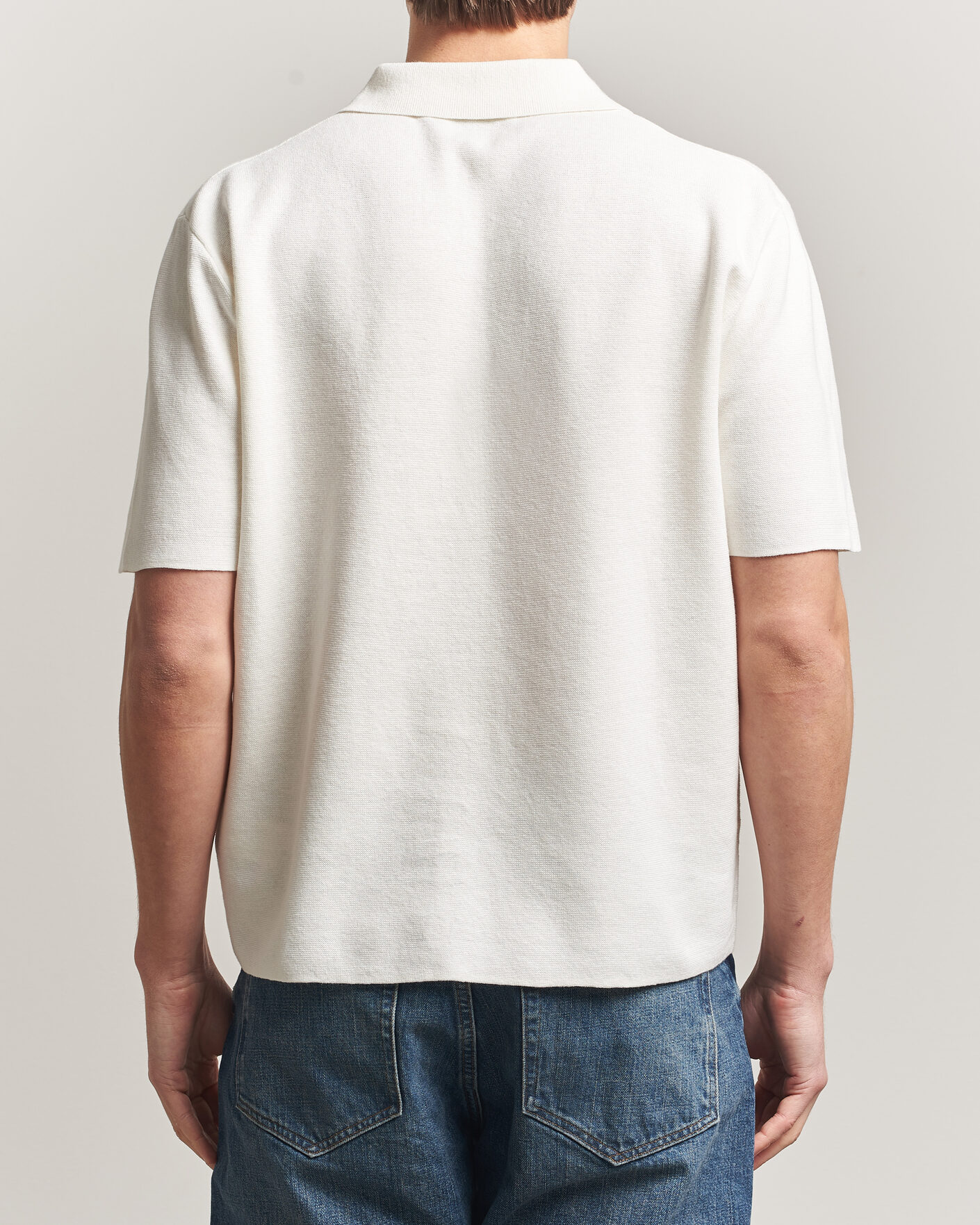 Uomini | Polo | Tiger of Sweden | Maelon Cotton/Linen Knitted Polo Pure White