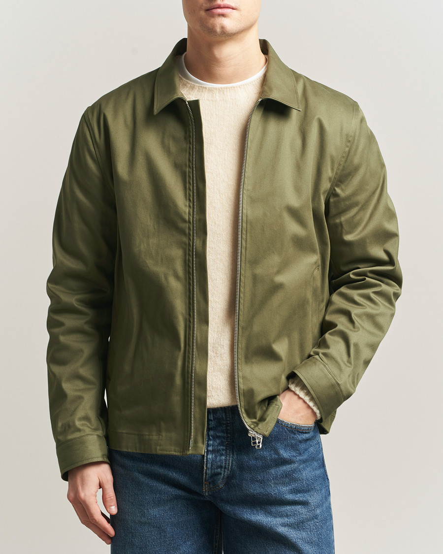 Uomini | Camicie | Tiger of Sweden | Barnaby Cotton Overshirt Kalamata Green
