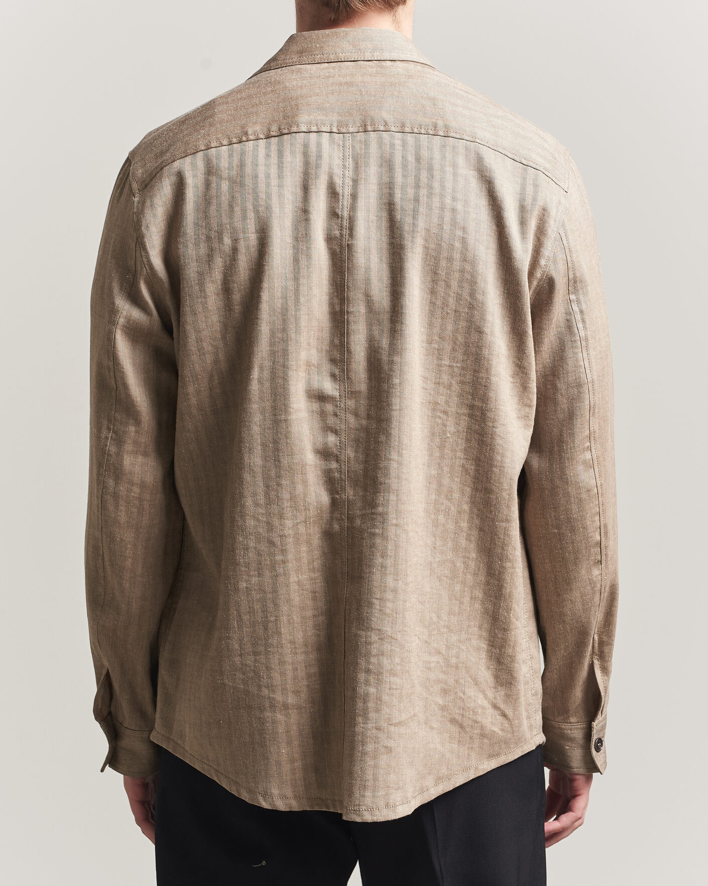 Uomini | Camicie | Tiger of Sweden | Bishop Linen Overshirt Vintage Beige