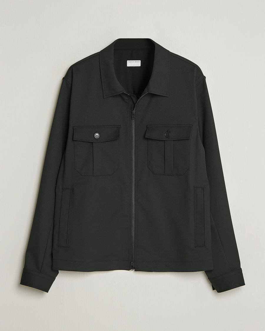 Uomini | Camicie | Tiger of Sweden | Barnaby Technical Overshirt Black