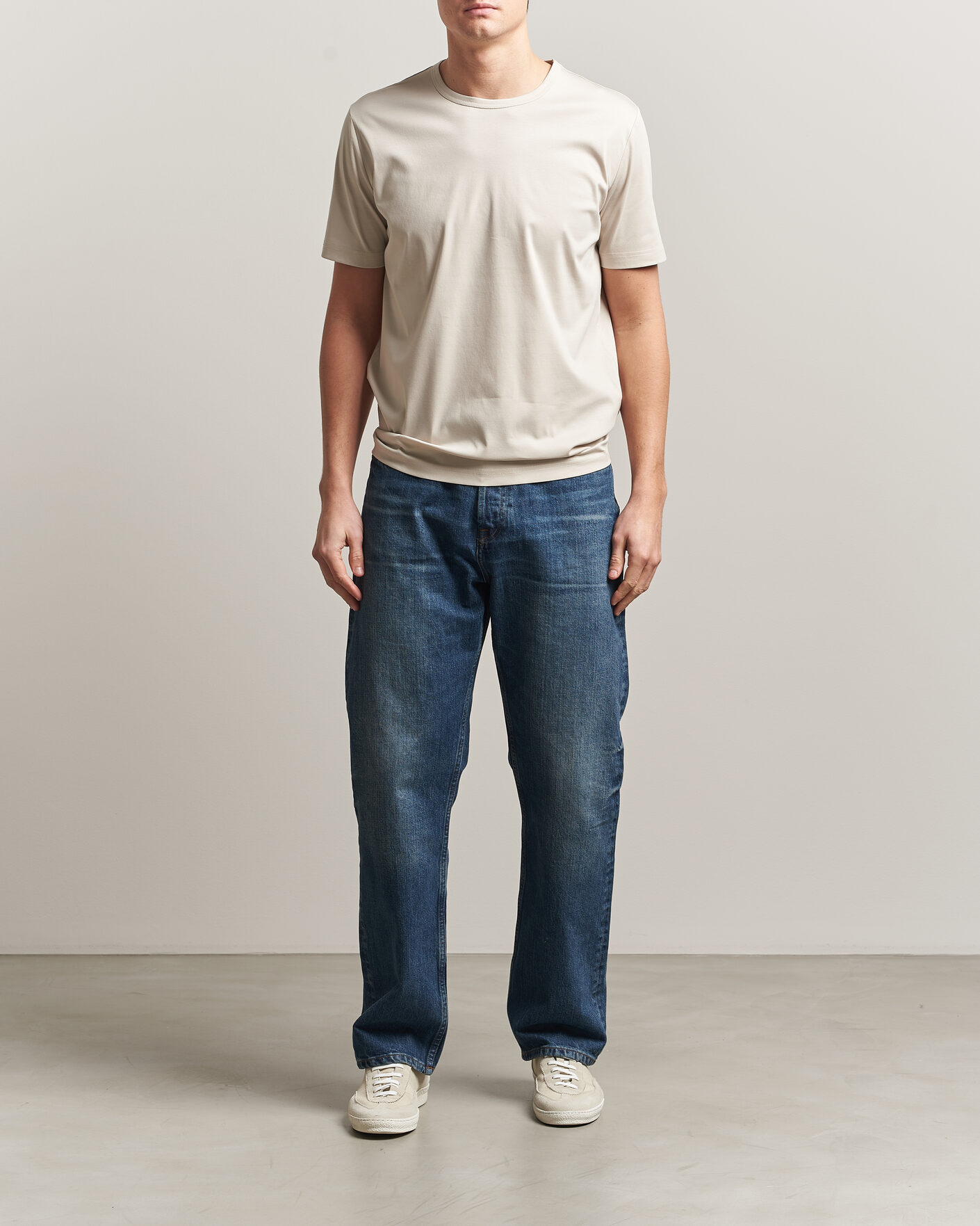 Uomini | T-shirt | Tiger of Sweden | Olaf Mercerized Cotton T-Shirt Seline Grey