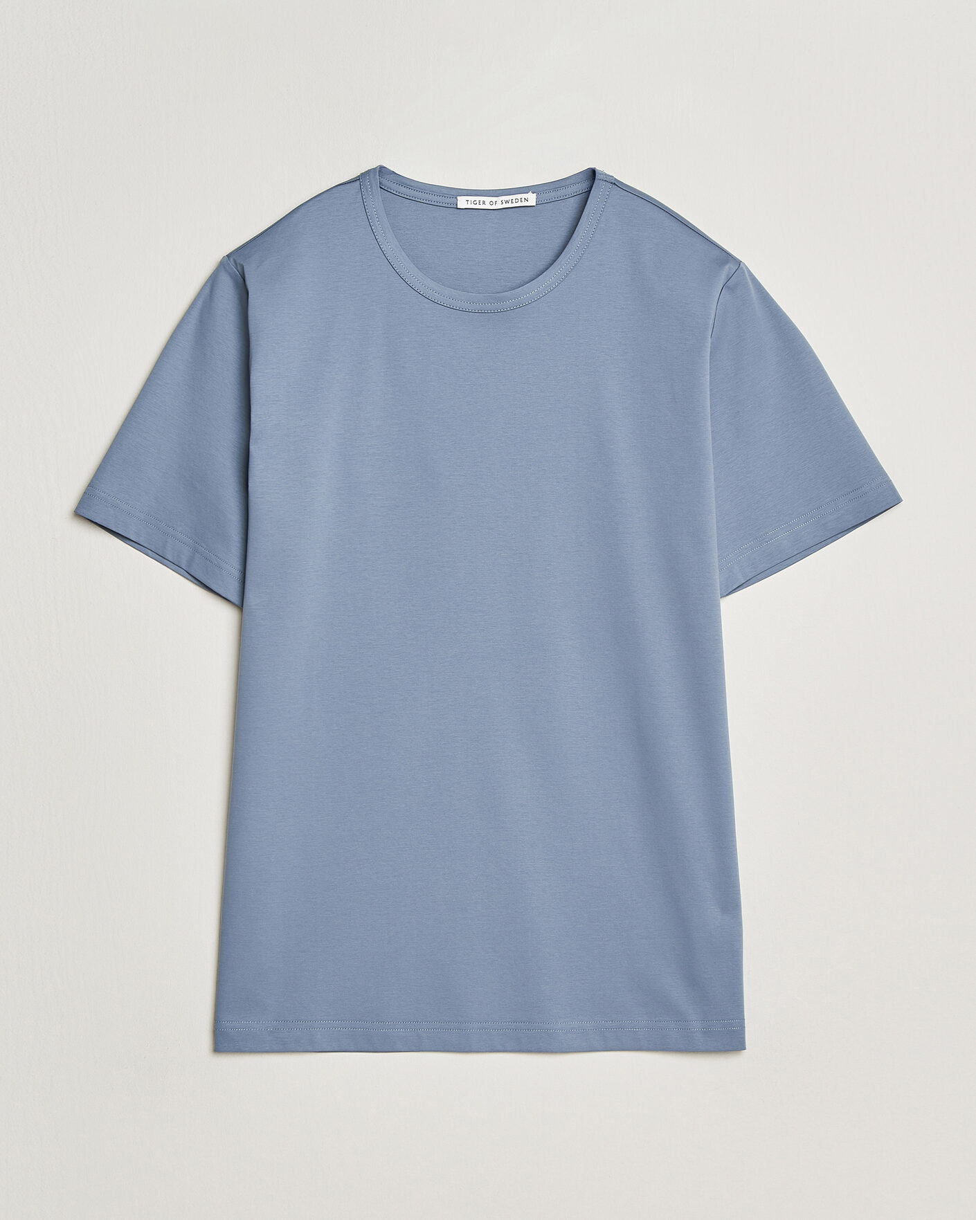 Uomini | T-shirt | Tiger of Sweden | Olaf Mercerized Cotton T-Shirt Dull Blue